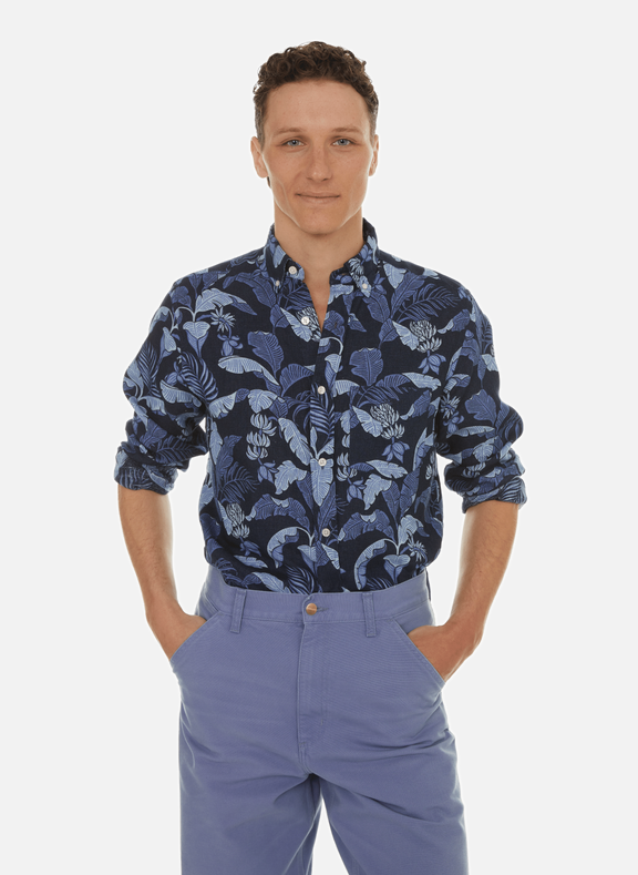 GANT Floral linen shirt Blue