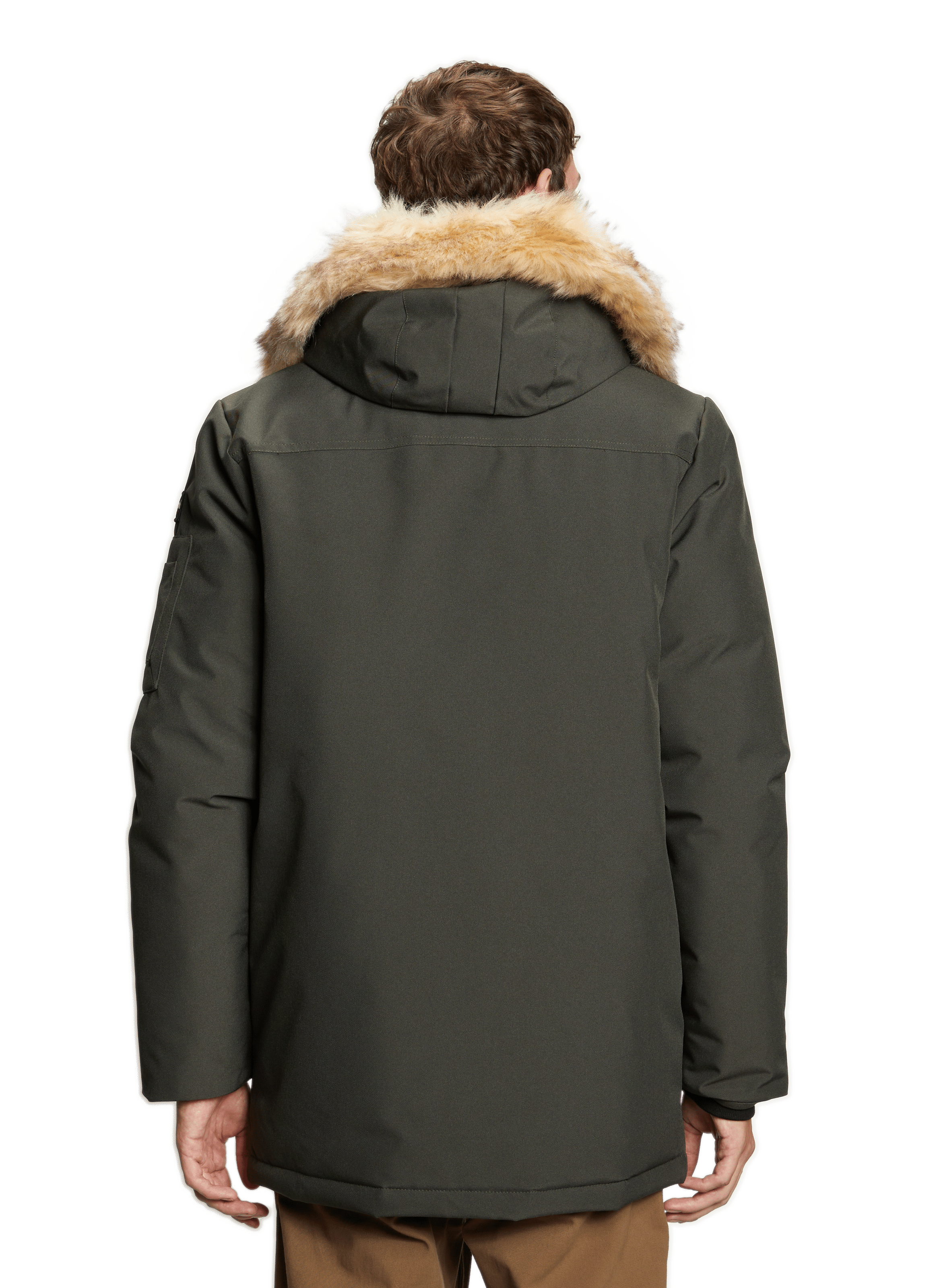 Parka mi longue à capuche  SCHOTT Kaki