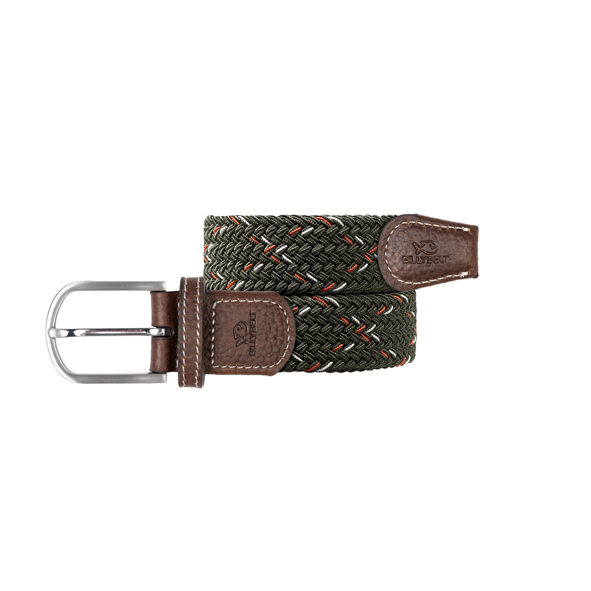 Ceinture tressée élastique multicolore BILLYBELT Vert