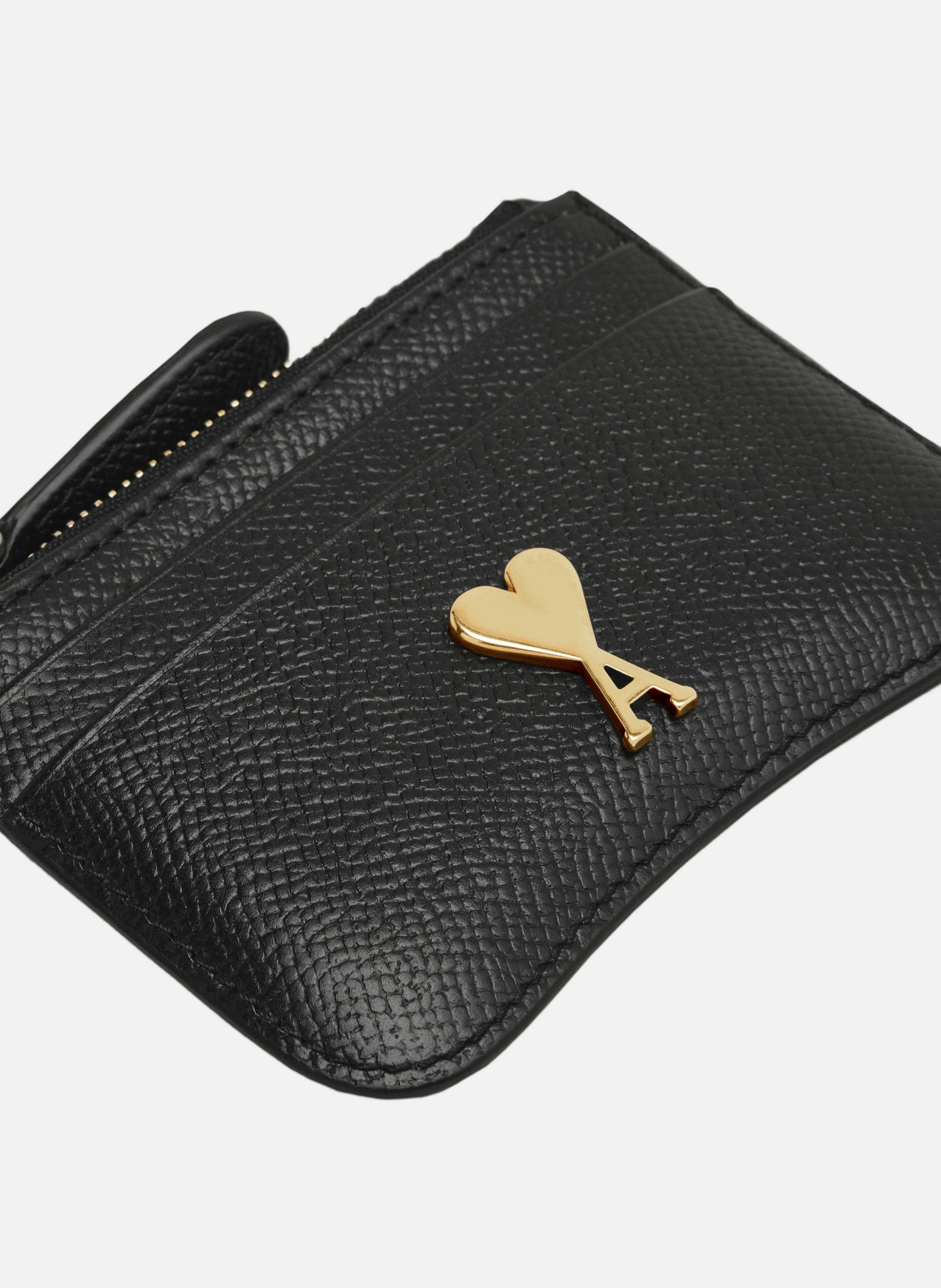Porte-cartes zippé paris paris unisexe AMI PARIS Noir