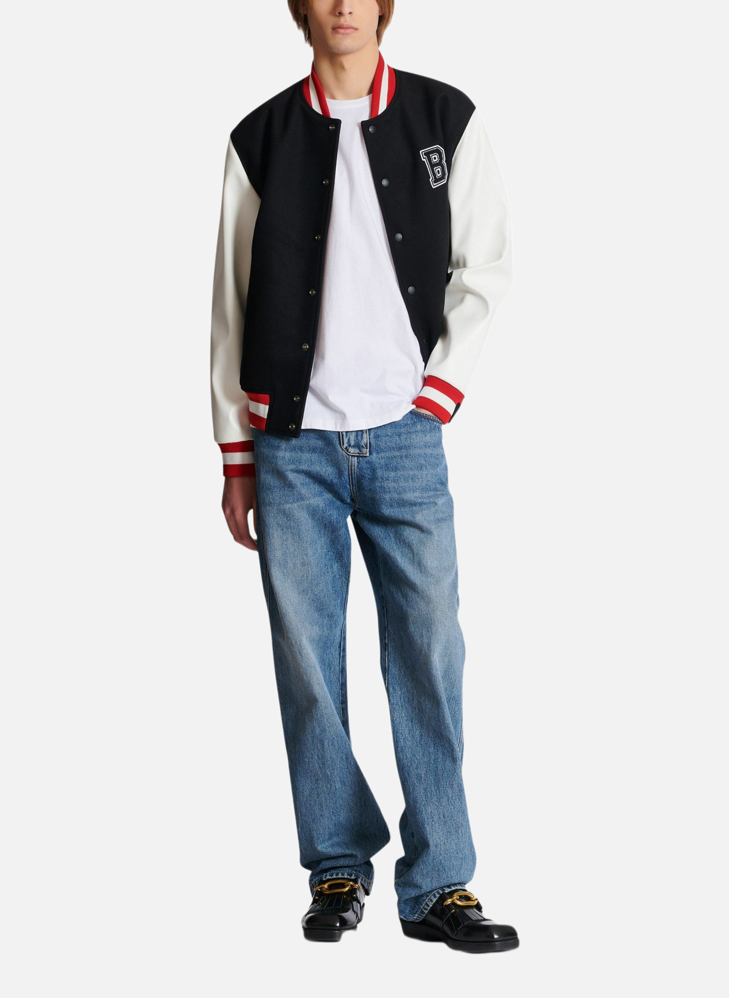 T-shirt brodé balmain signature BALMAIN Blanc