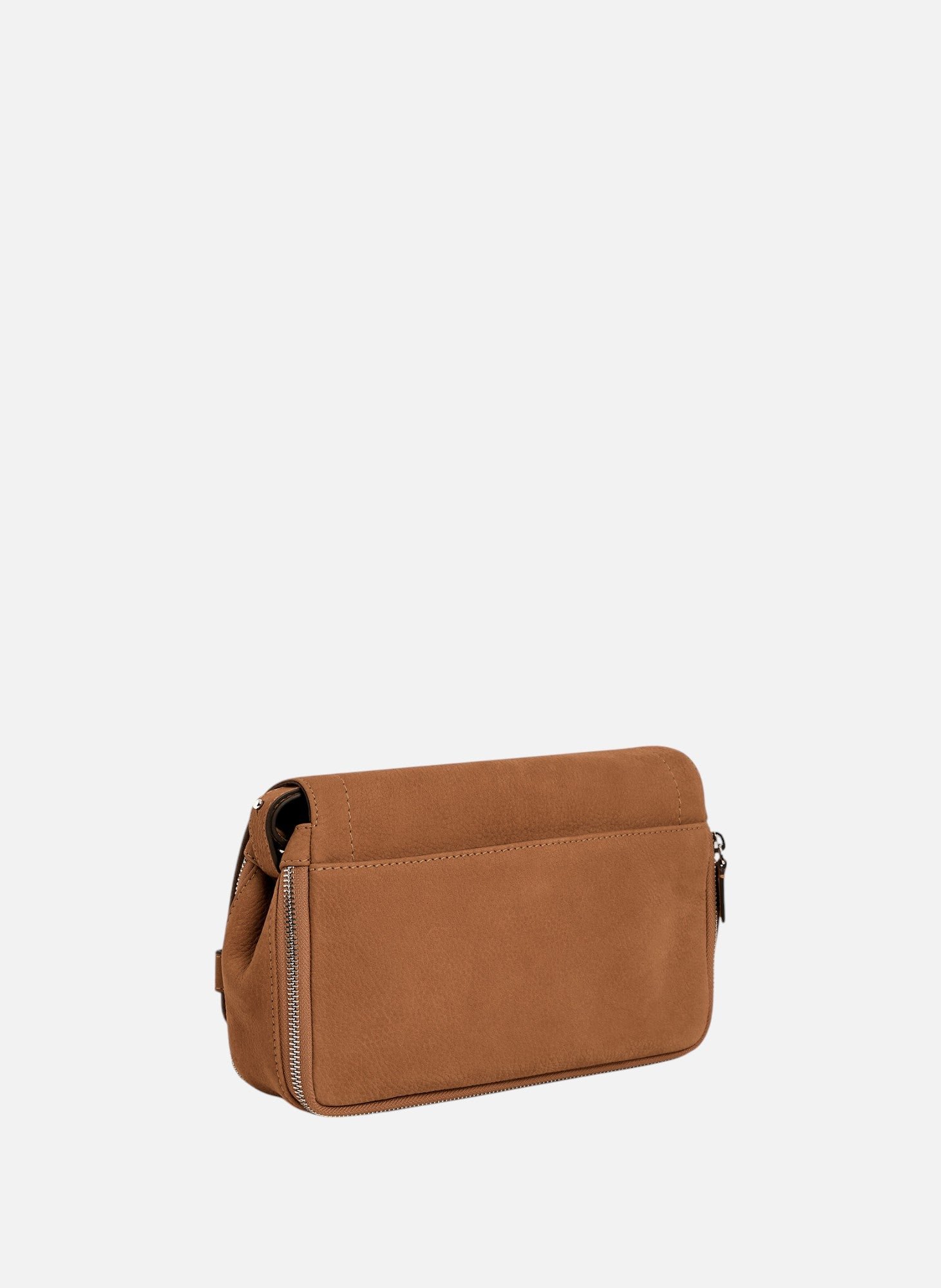 Petit sac bandoulière simone en cuir nubuck grainé LE TANNEUR Marron