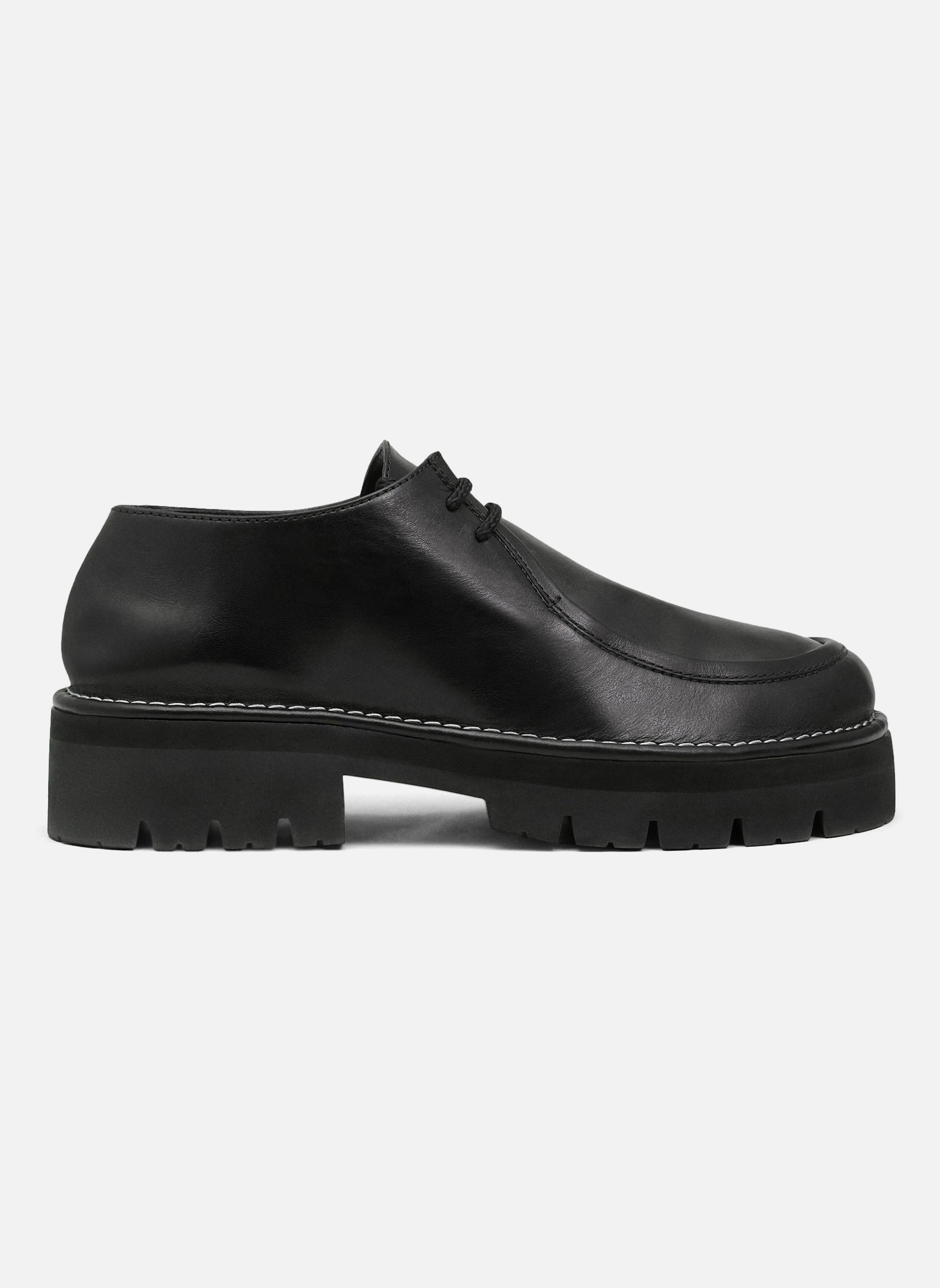 Derbies a bout anatomique en cuir unisexes AMI PARIS Noir