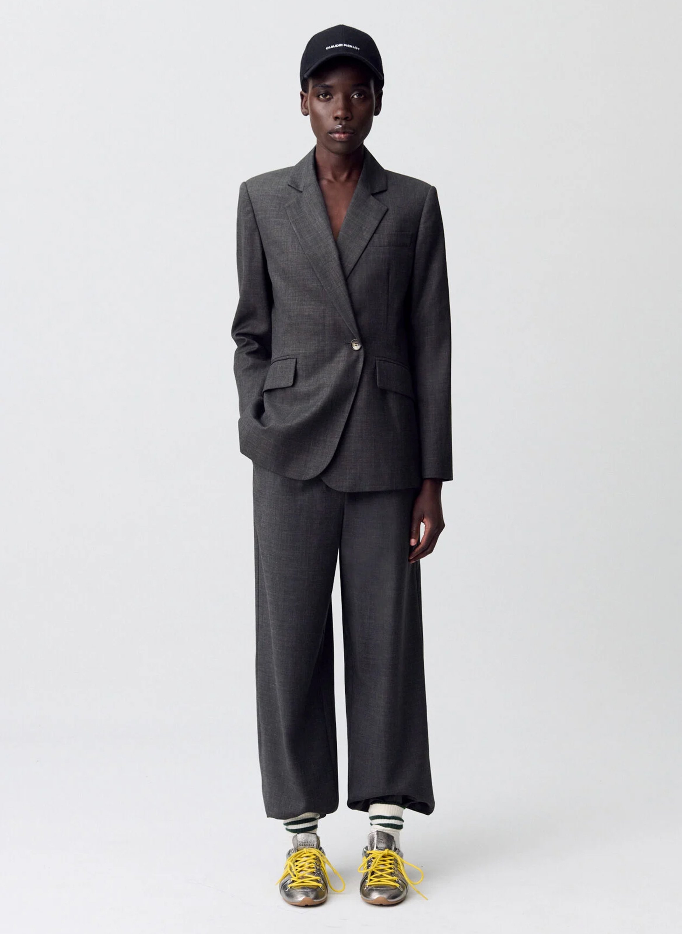 Veste tailleur droite unie villaga CLAUDIE PIERLOT Gris