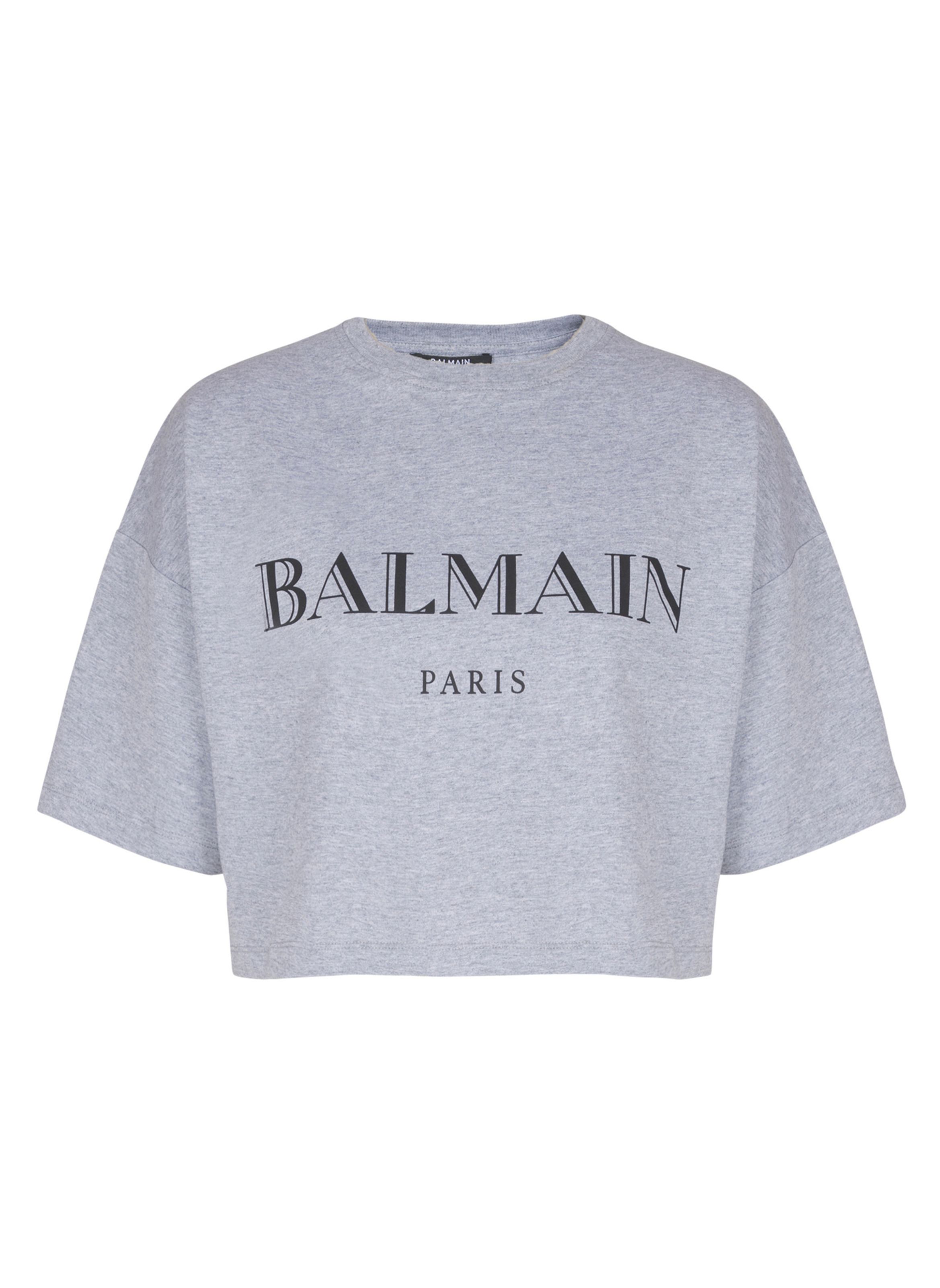 T-shirt court ample avec imprimé balmain BALMAIN Gris