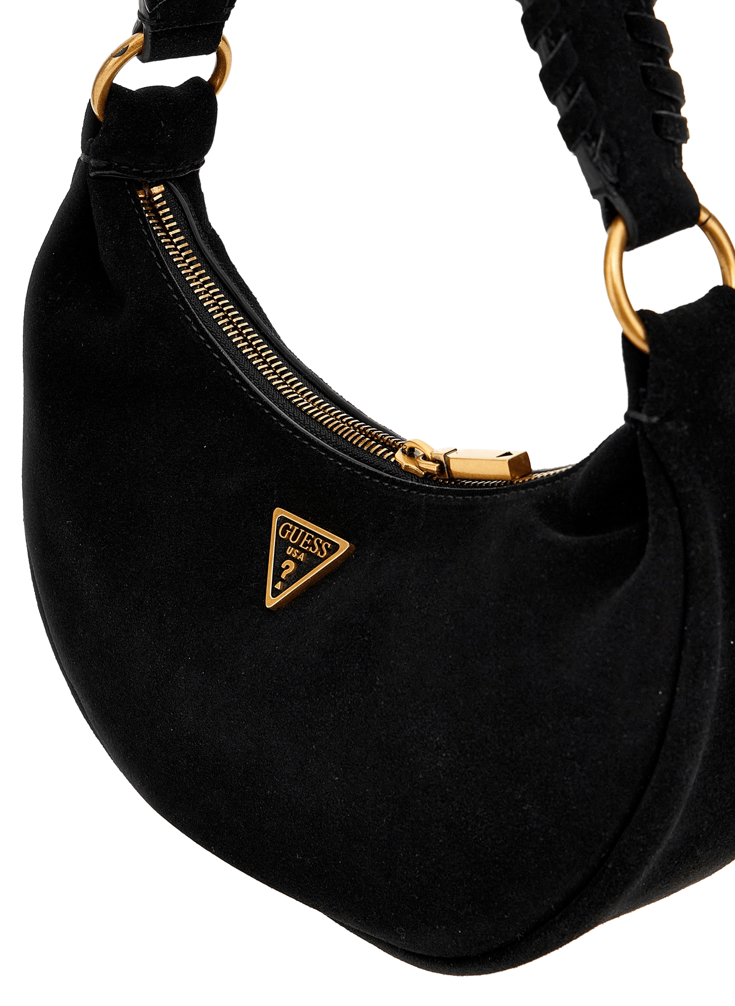 Boho leather handbag Amita GUESS Black