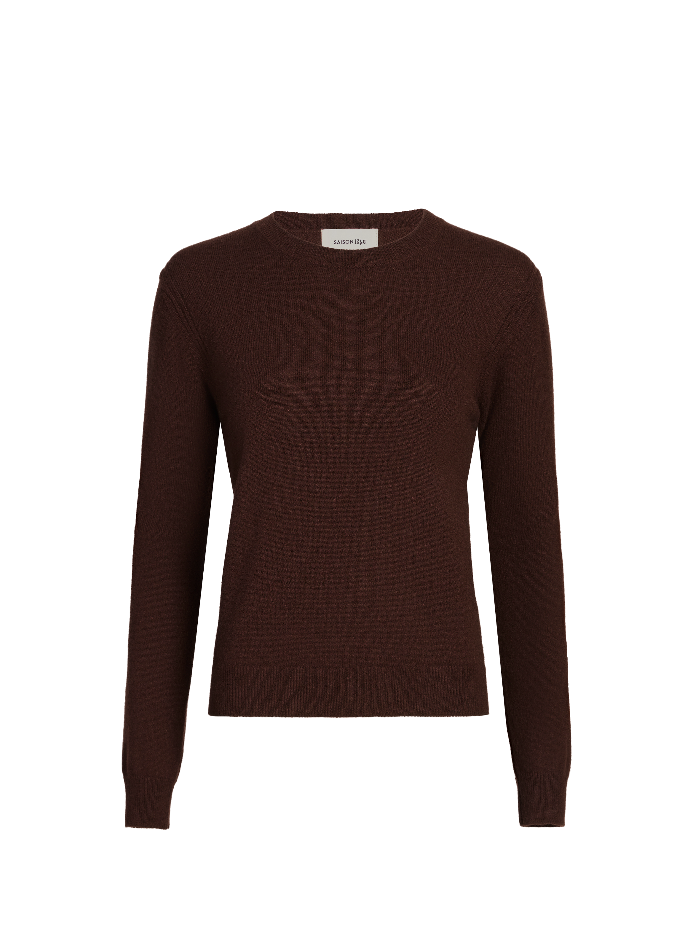 Pull droit Qiria col rond en cachemire SAISON 1865 Marron