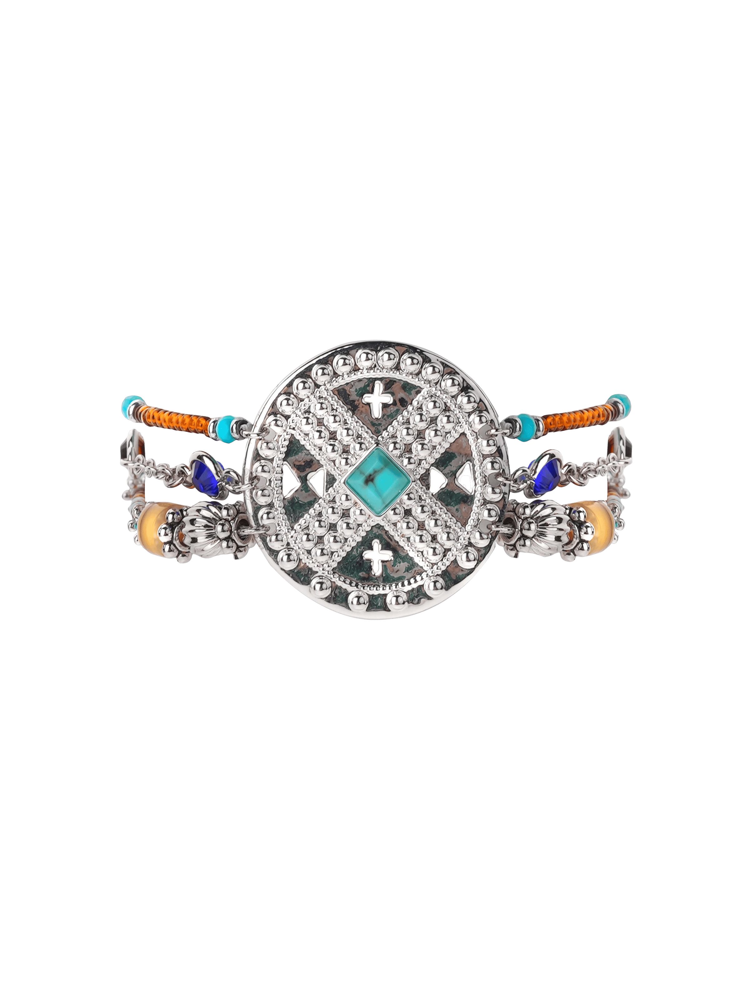 Bracelet manchette multiliens avec fermoir aimanté hezou HIPANEMA Argent