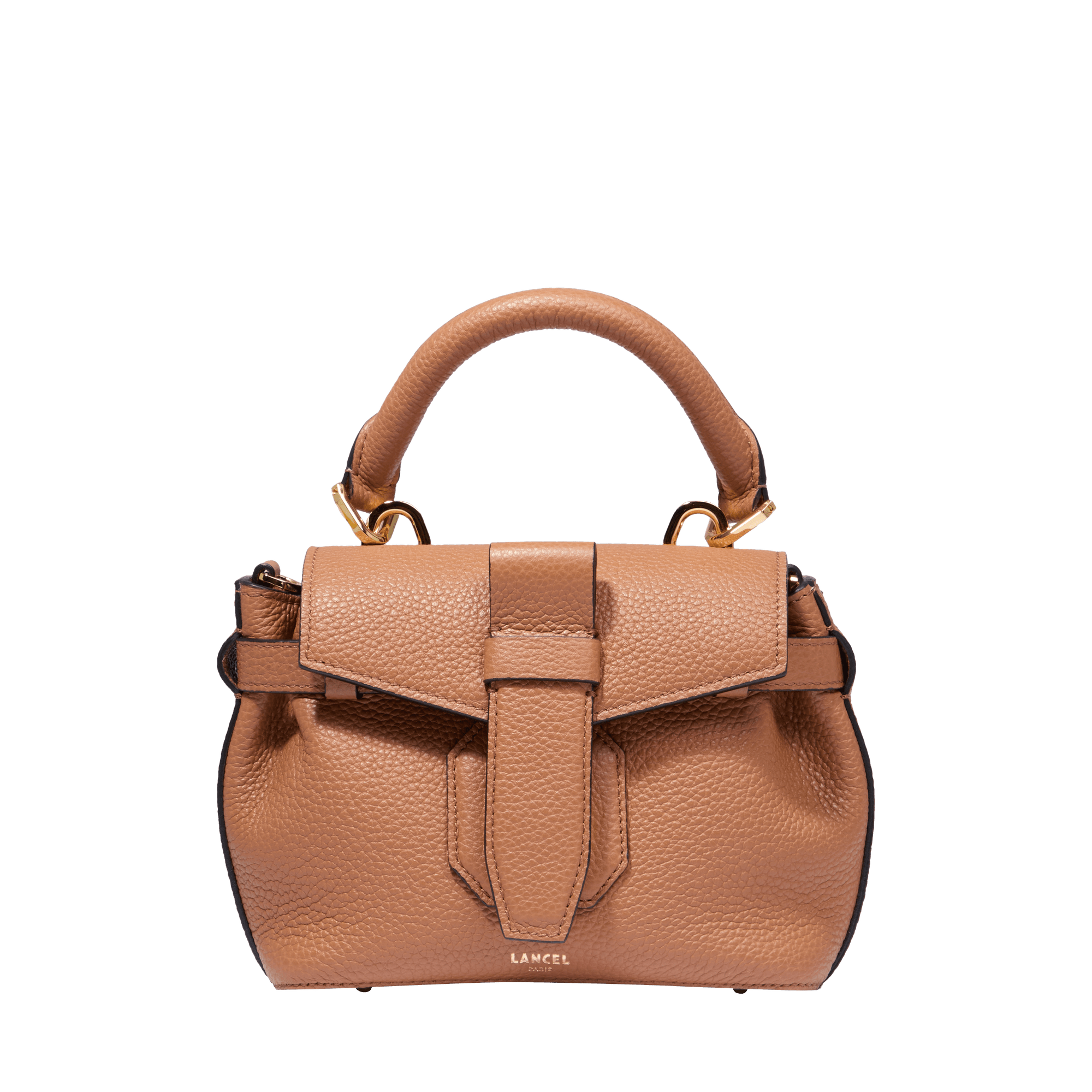 Mini sac porté main charlie de lancel en cuir Marron Lancel