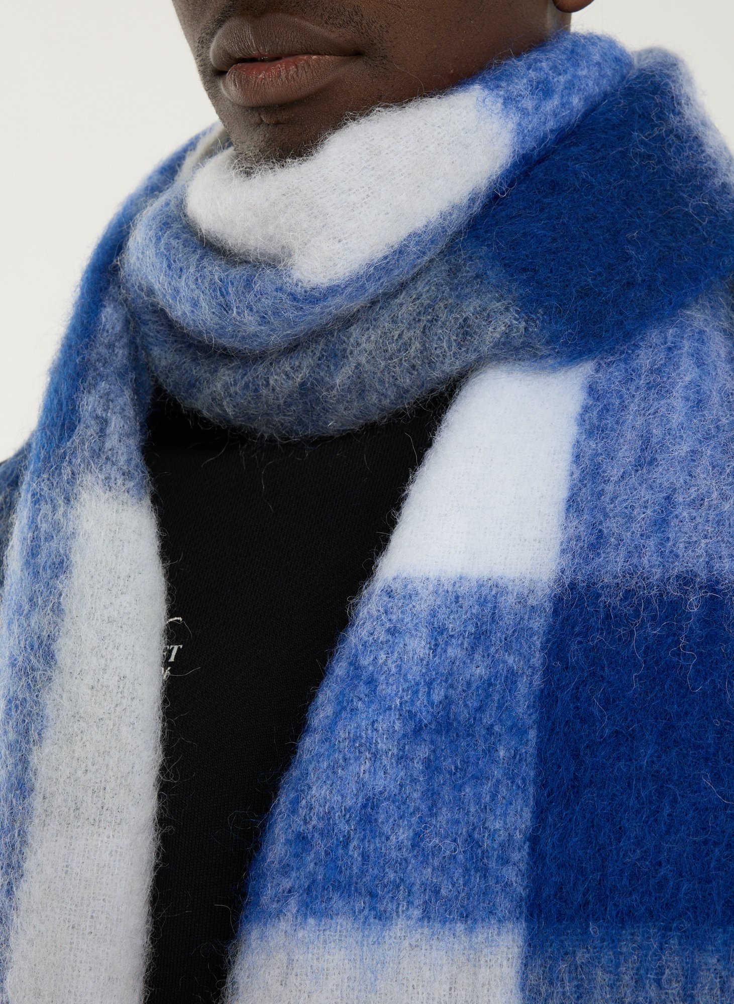 Echarpe Large Check en alpaga, laine et mohair mélangés ACNE STUDIOS Multicolore