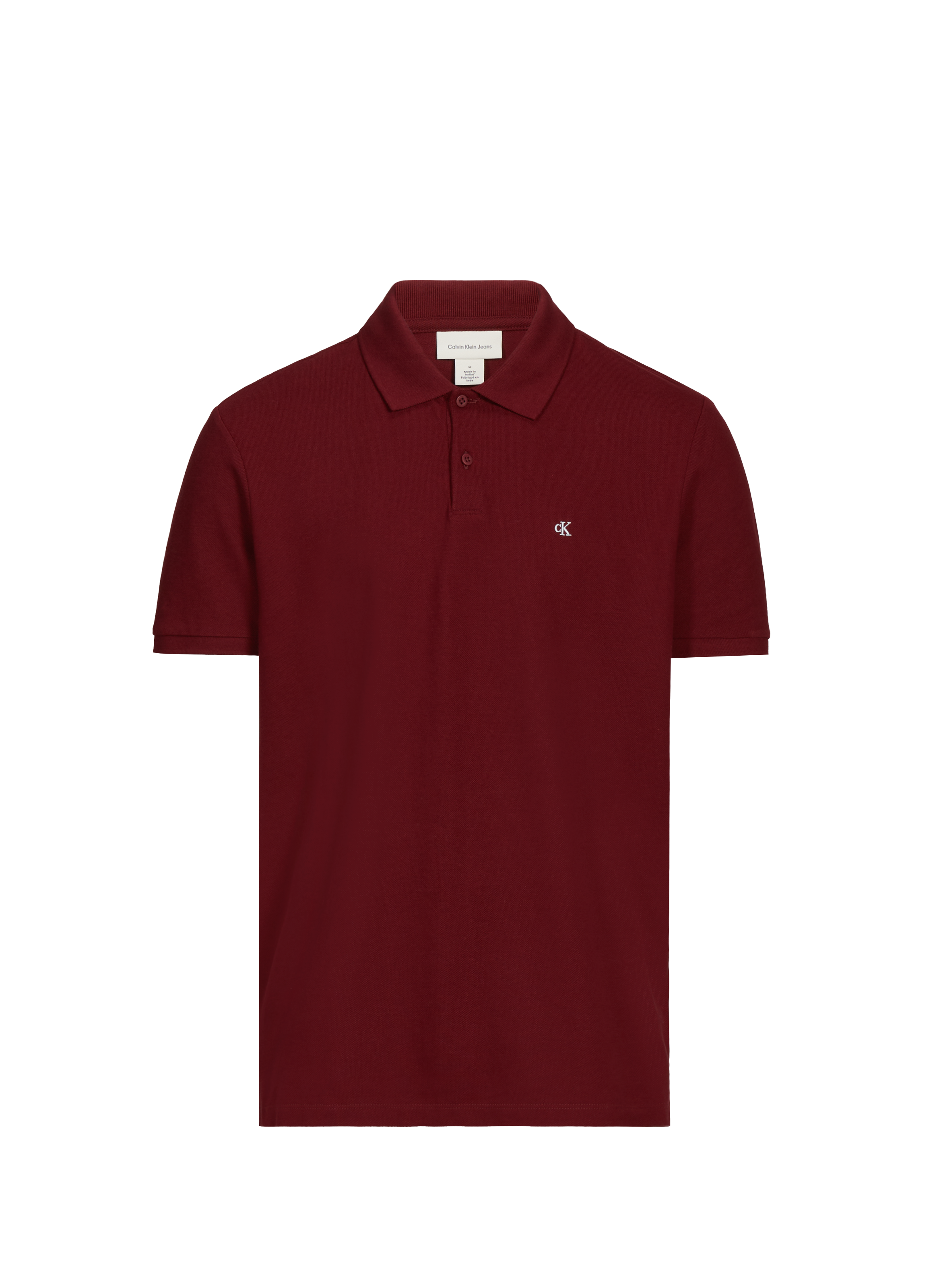 CALVIN KLEIN Polo manches courtes en coton Rouge
