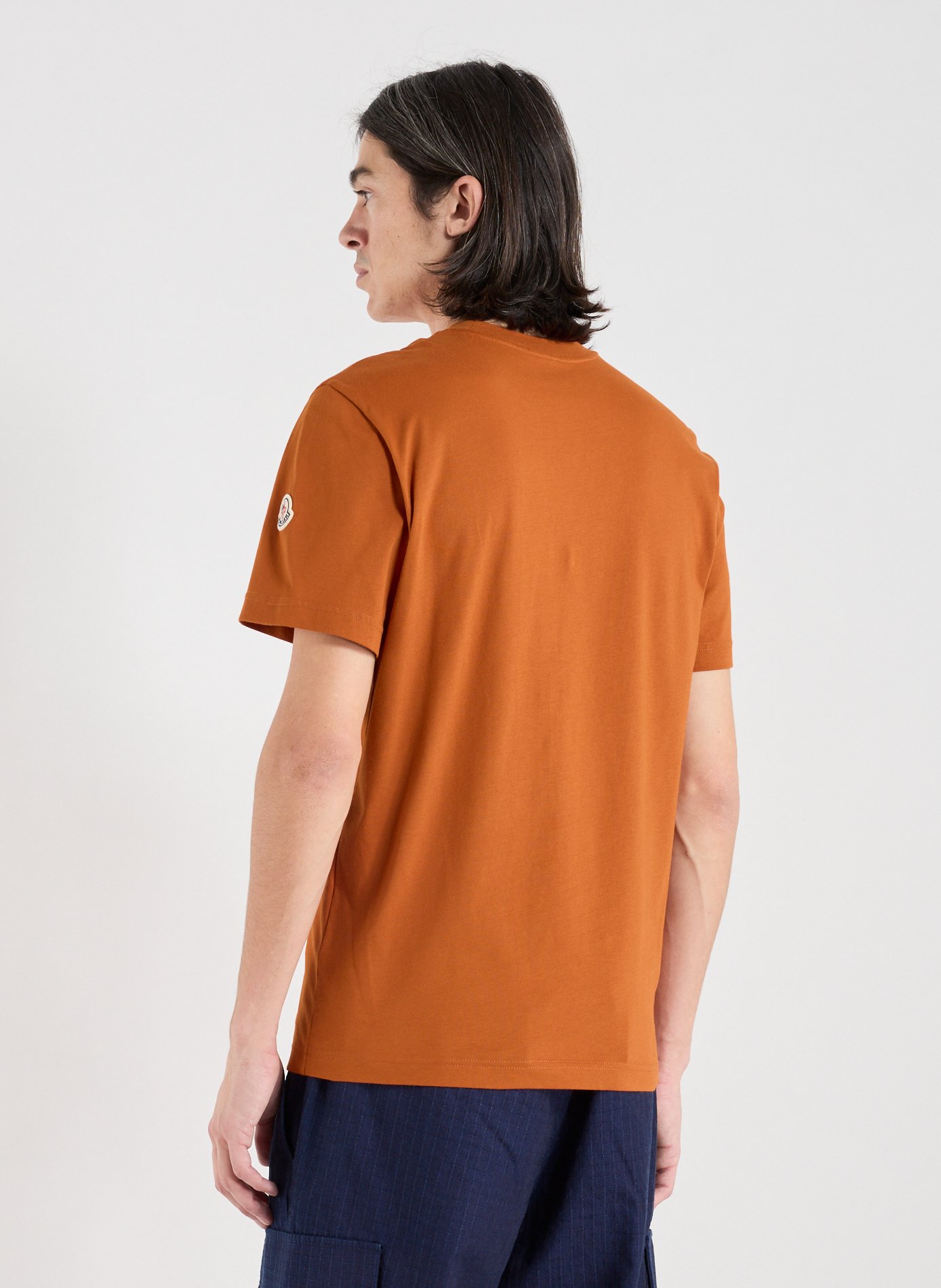 Cotton round-neck T-shirt MONCLER Orange