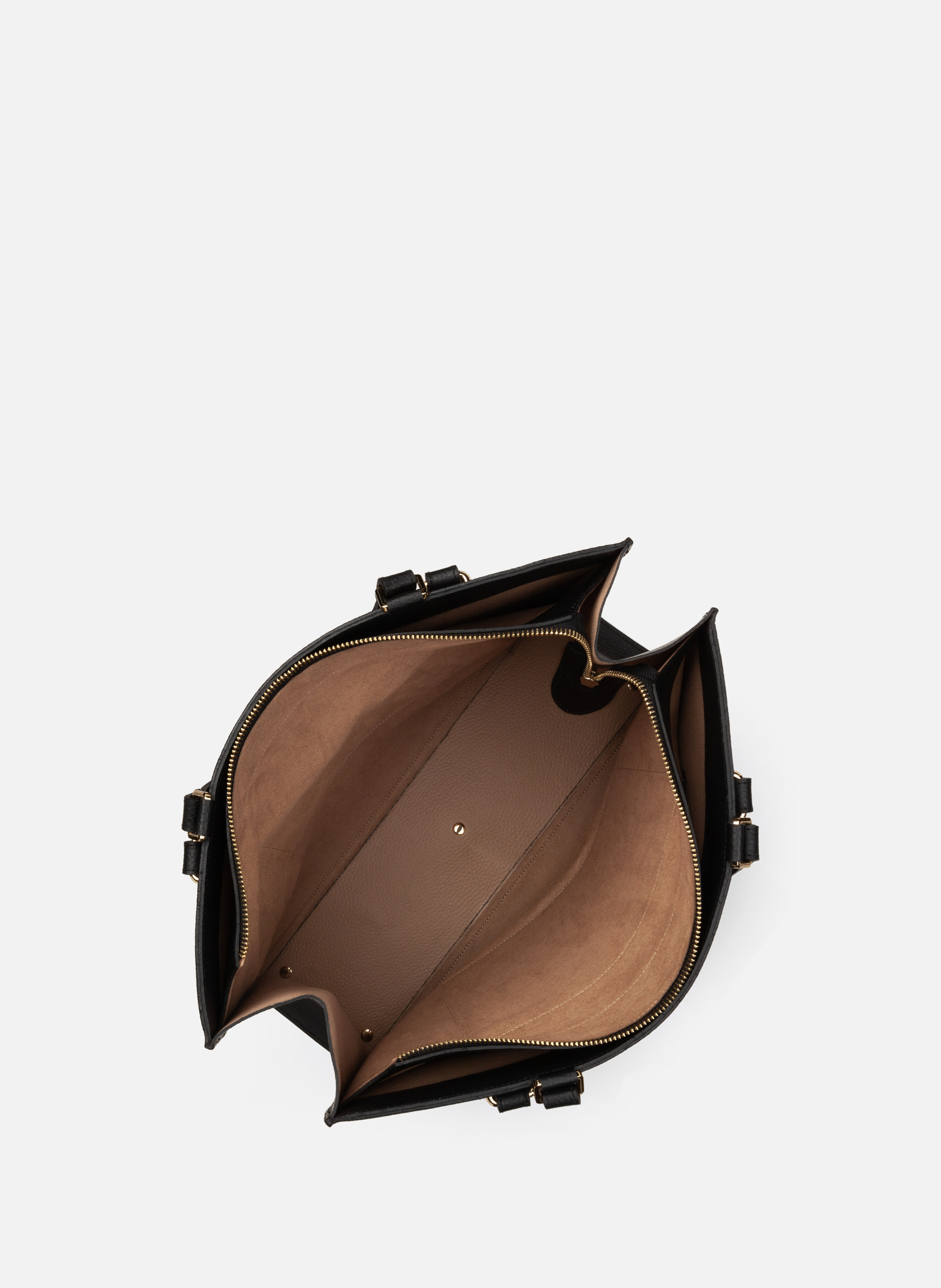 Très grand sac cabas épaule - foulonné double daily LANCASTER Noir