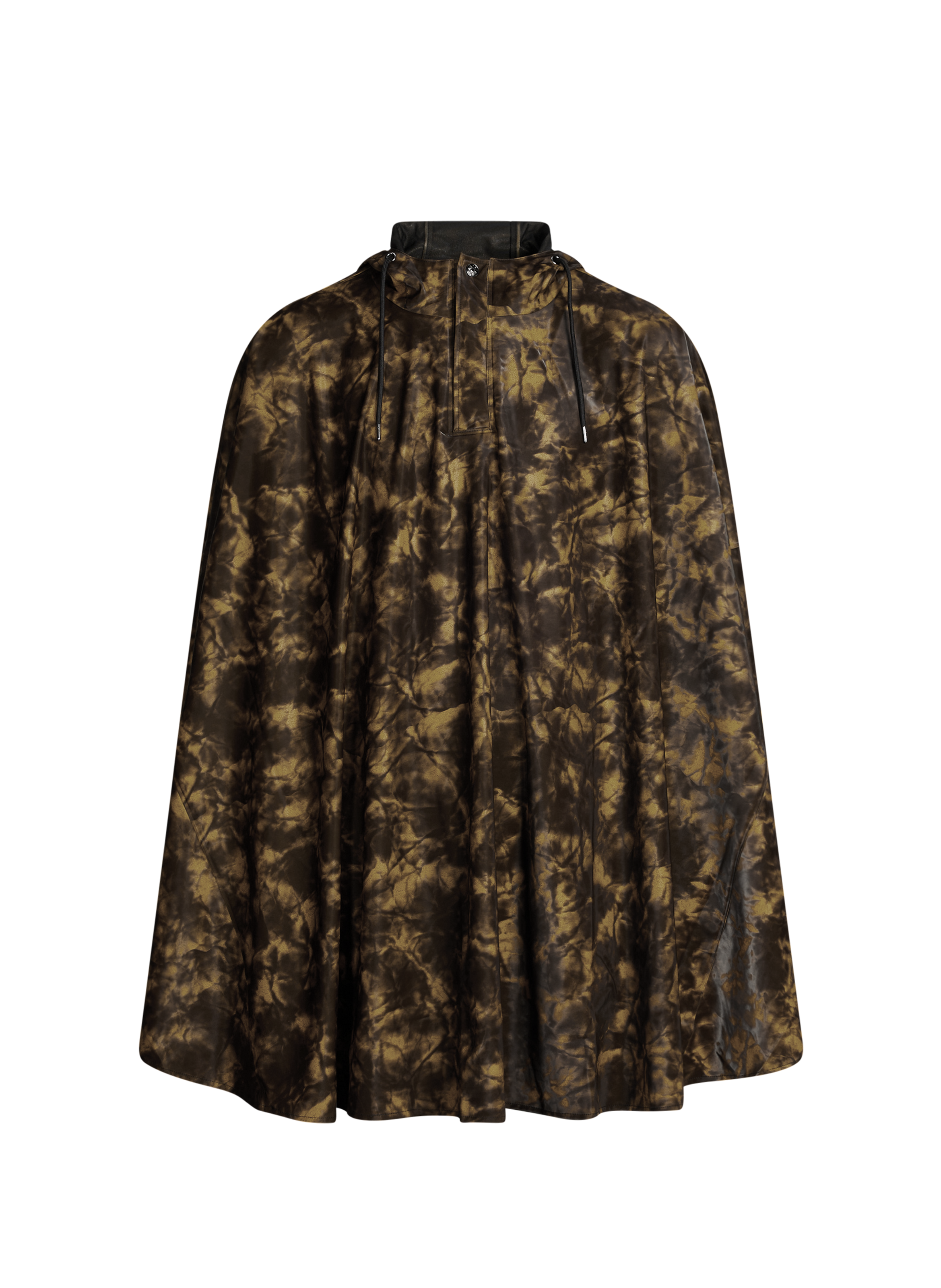 Printed hooded cape W3 RAINS Brown
