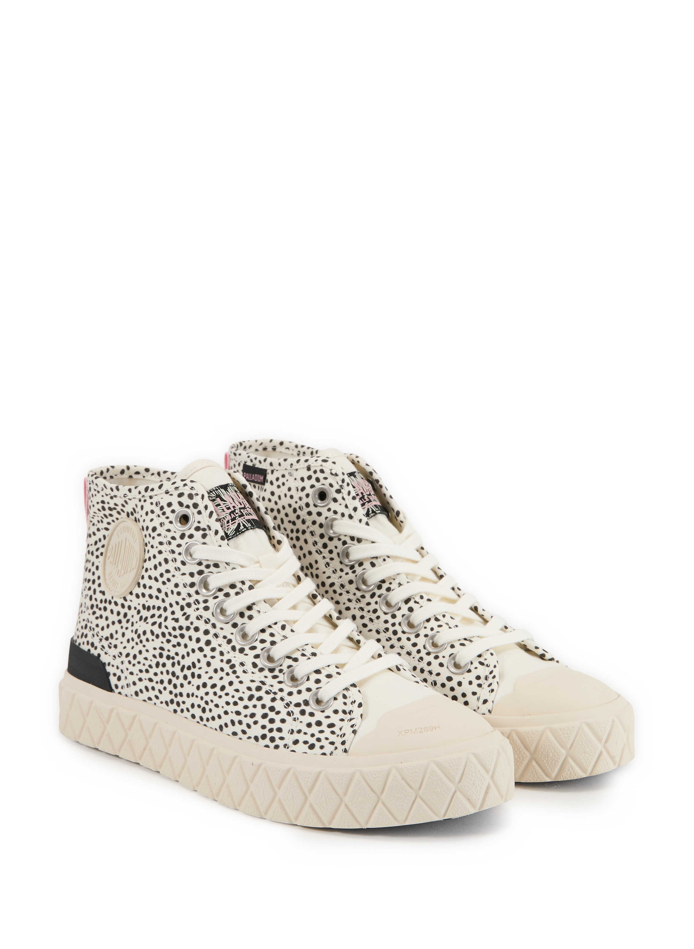 High-top polka dot sneakers in blended cotton PALLADIUM Multicolour