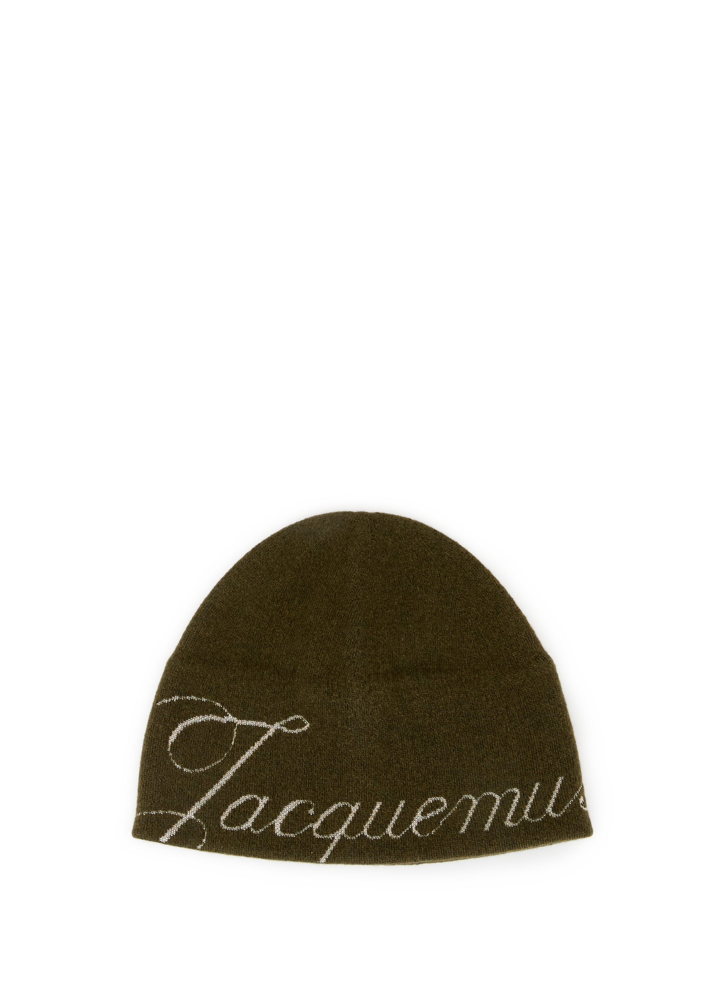 Chevron brand virgin wool and cashmere beanie JACQUEMUS Brown
