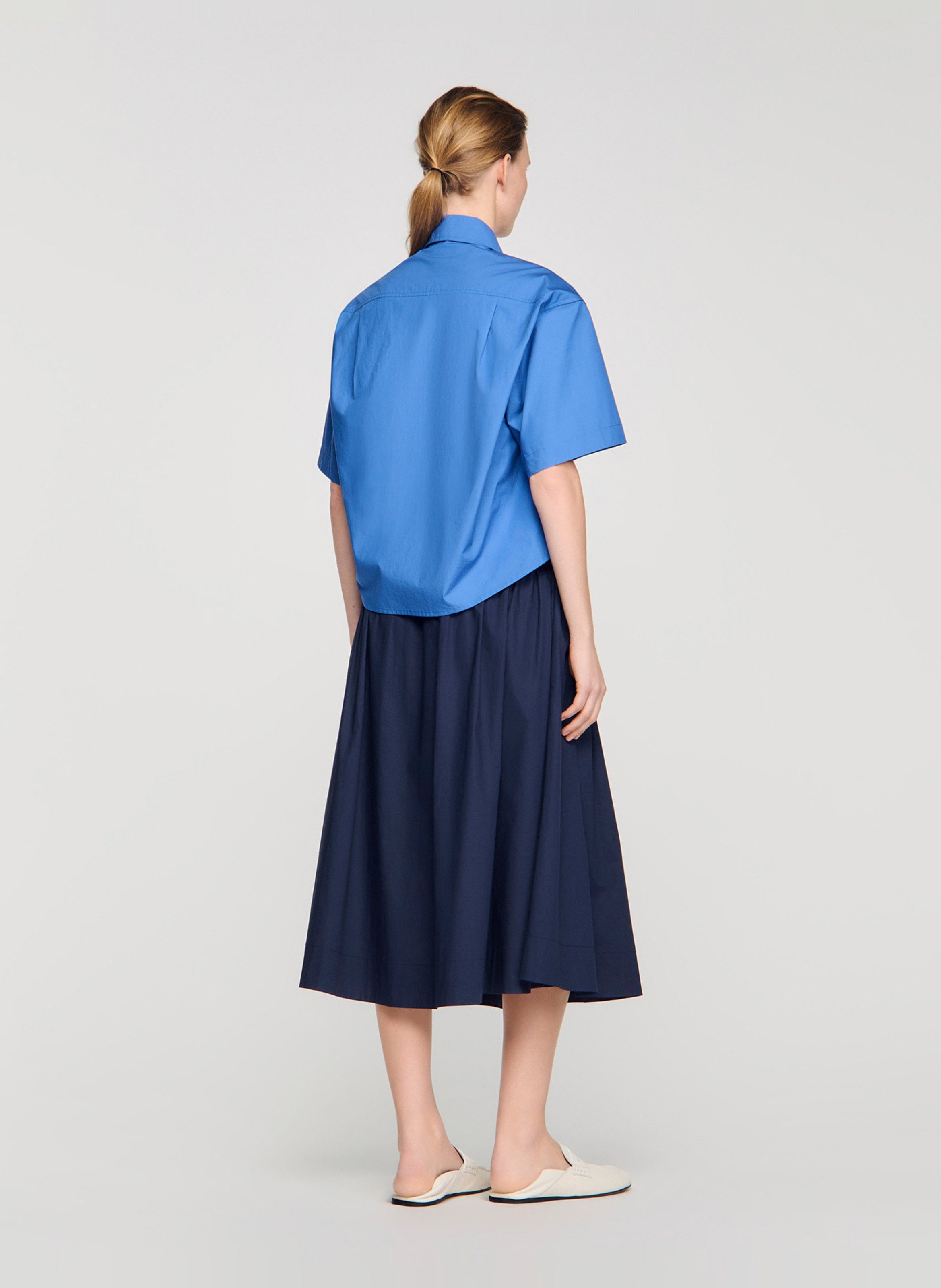 Chemise col classique en coton SANDRO Bleu