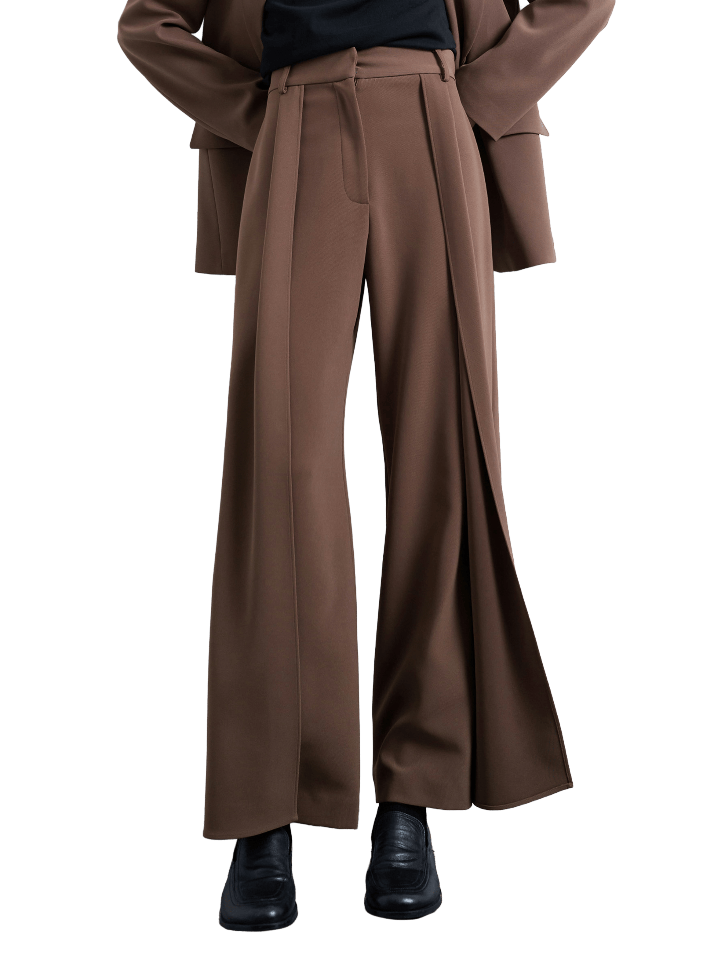 Pantalon large à plis Tssusan TOPSHOP Beige