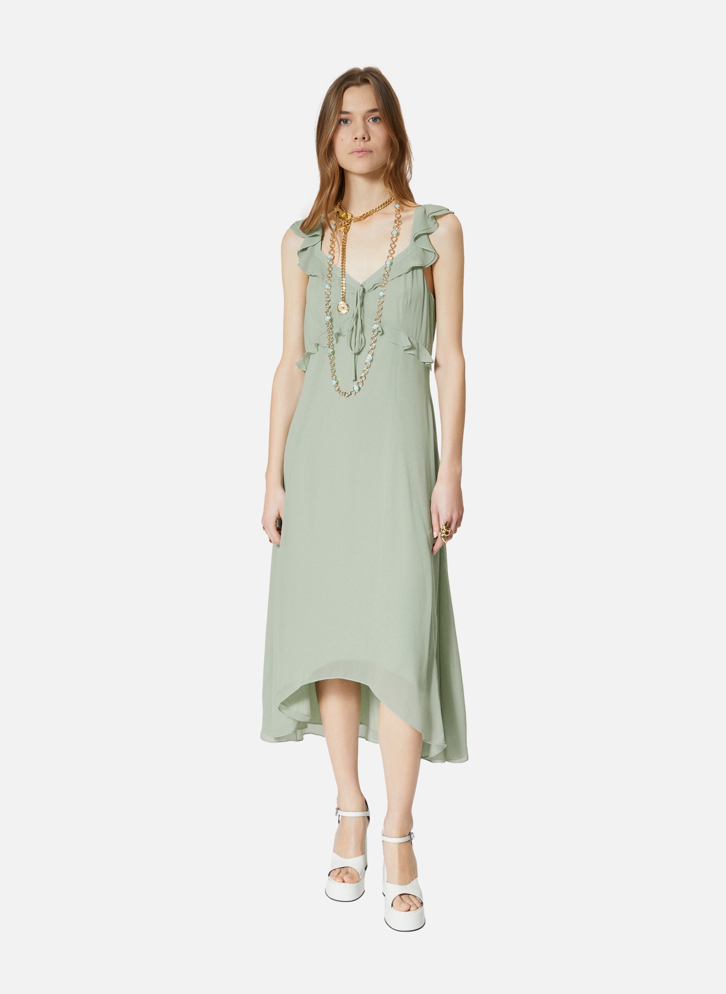 Robe longue volantée THE KOOPLES Vert