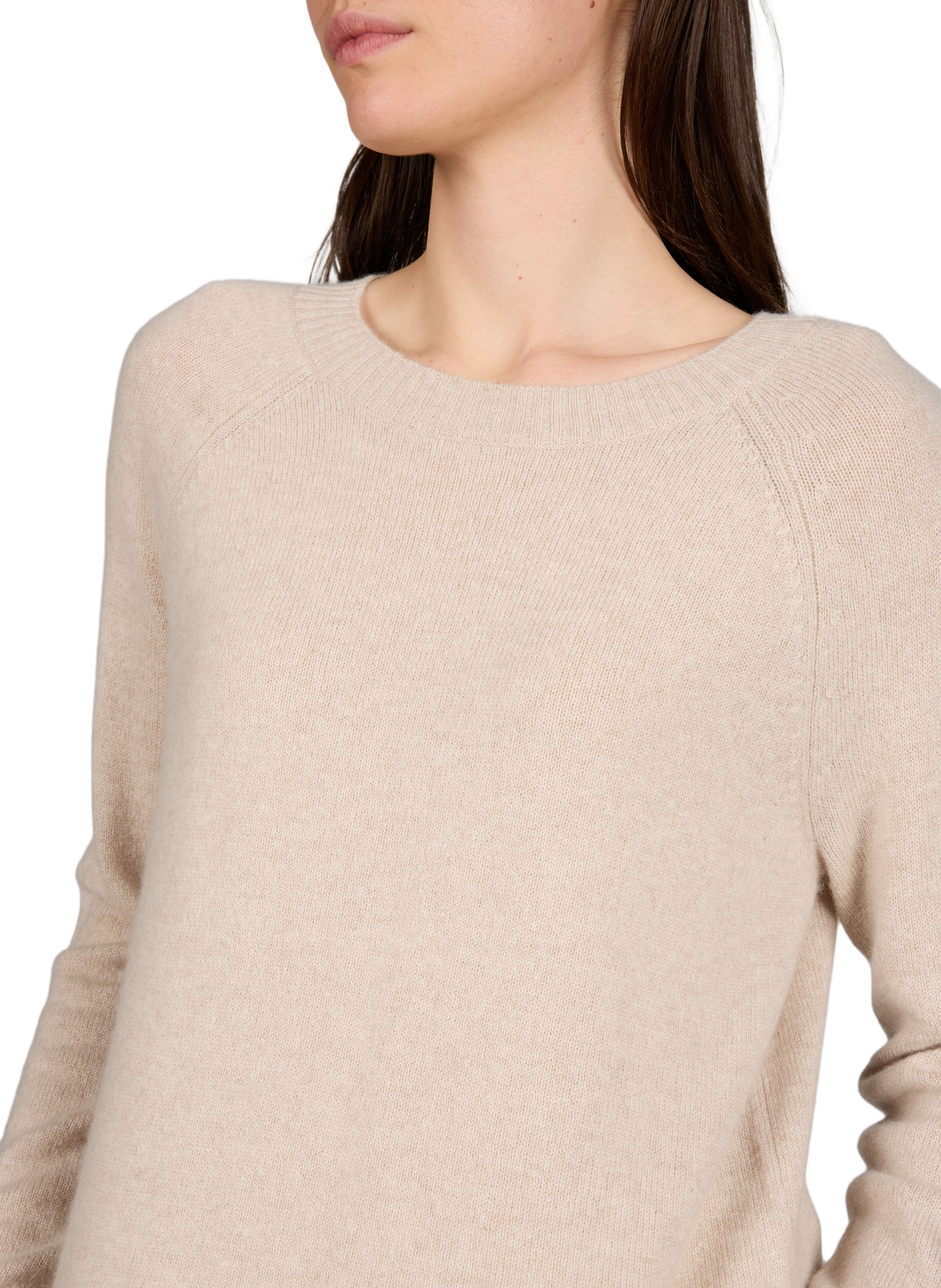 Pull côtelé à col rond en cachemire MAX MARA WEEK END Beige