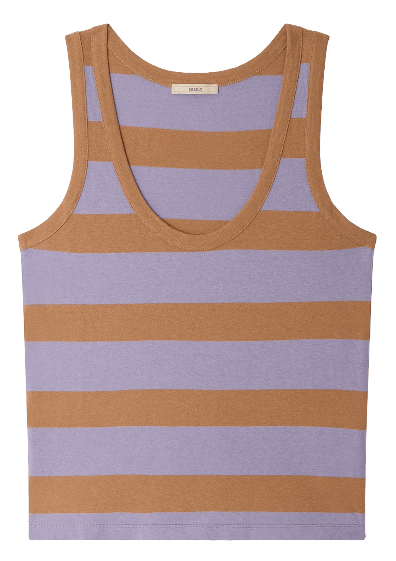 Débardeur à rayures larges en coton bio et lin dili SESSUN Violet