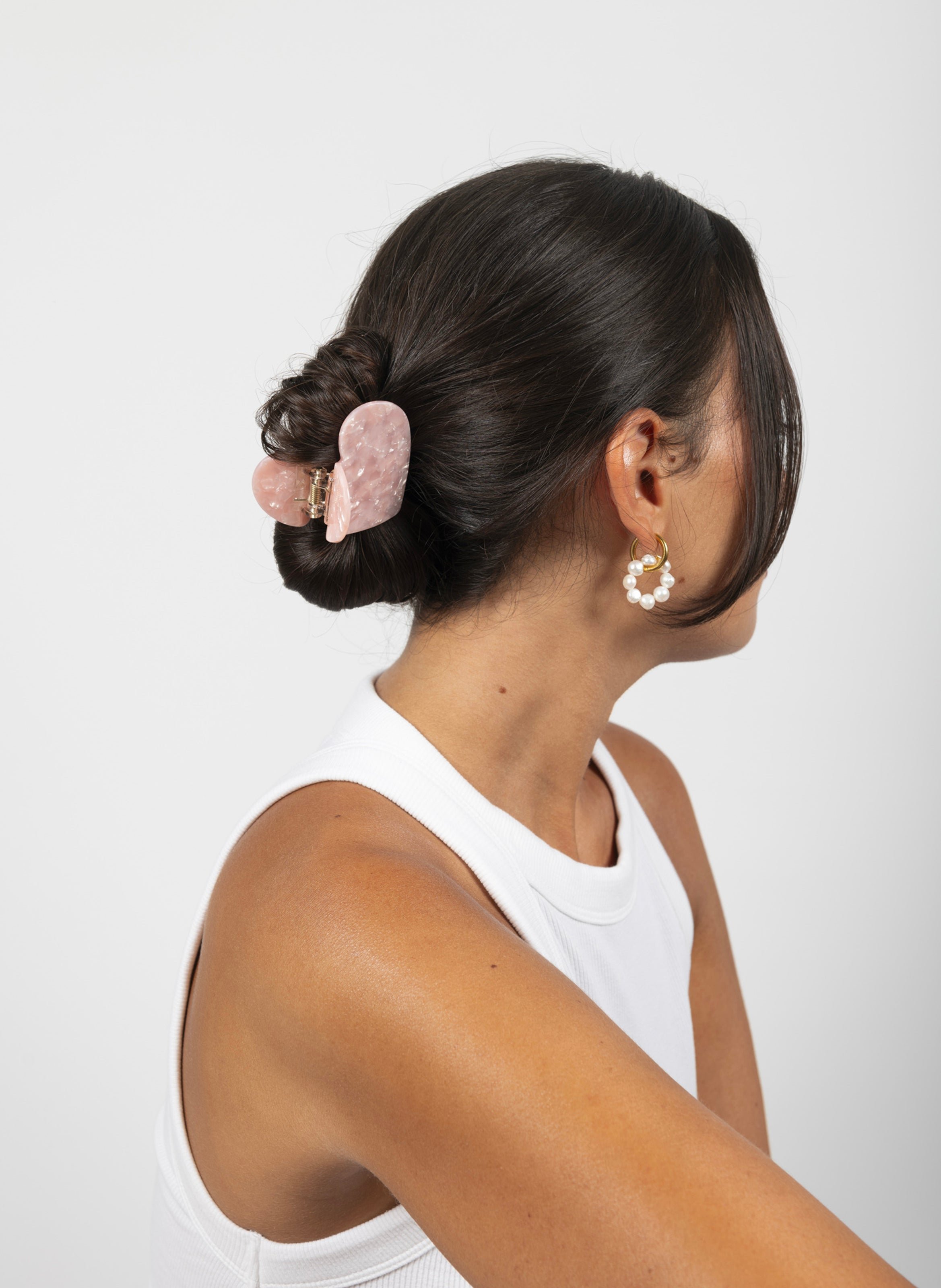 Pince à cheveux lova en acétate de cellulose KURAGE GINZA Rose