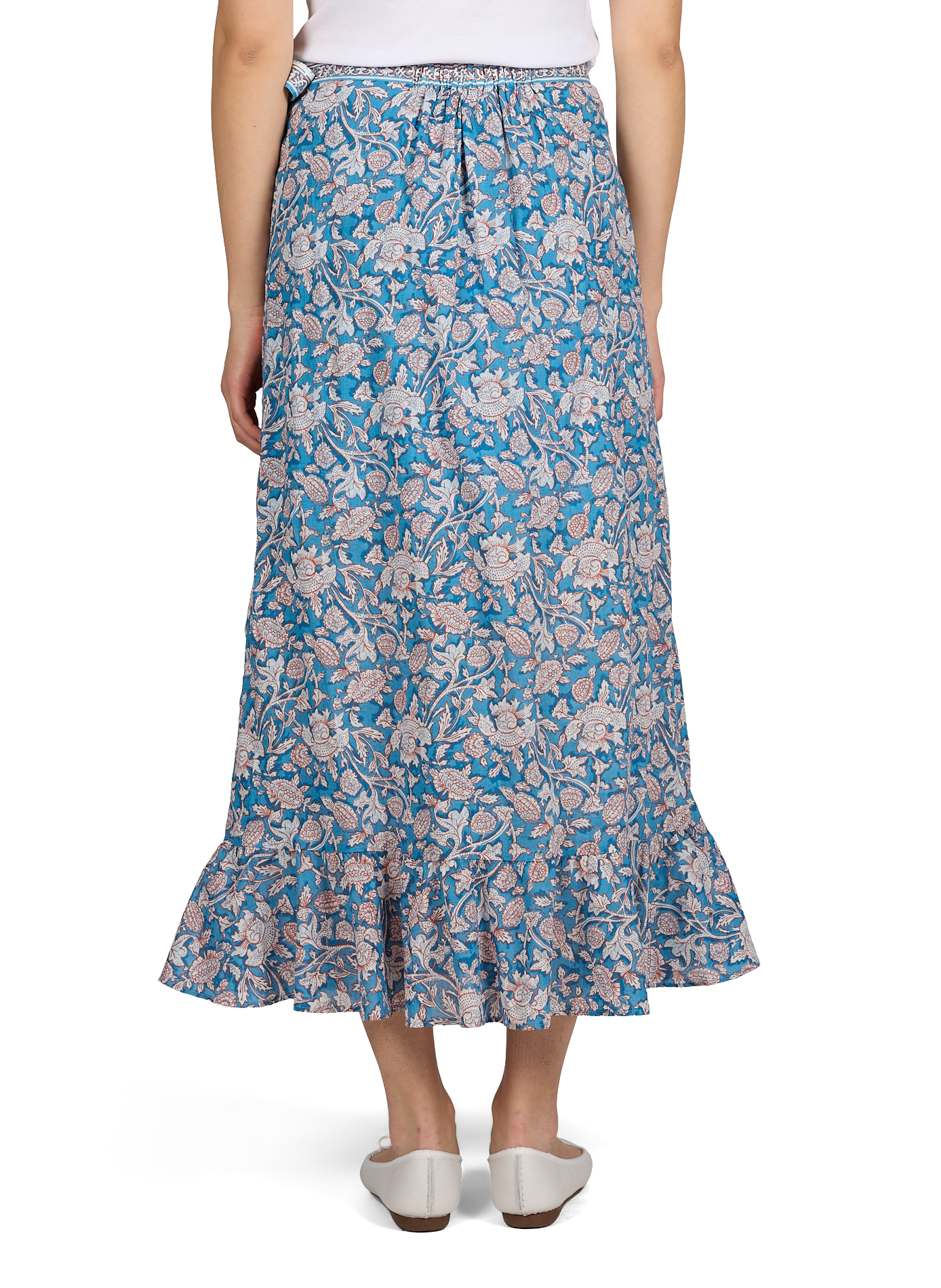 Jupe évasée volants à motifs Imelda en coton LOUISE MISHA Bleu