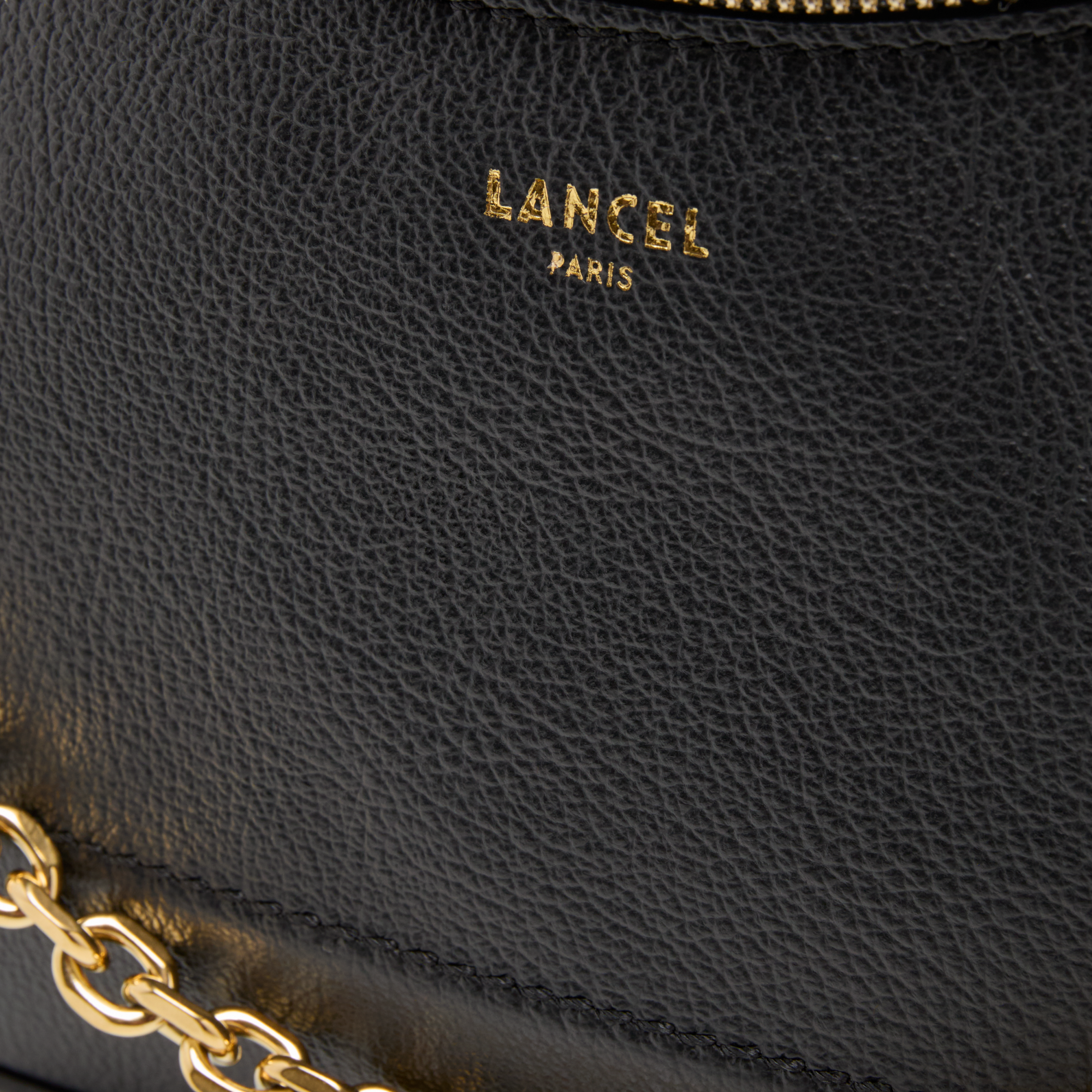 Sac zippé l double porté croisette de lancel en cuir LANCEL Beige