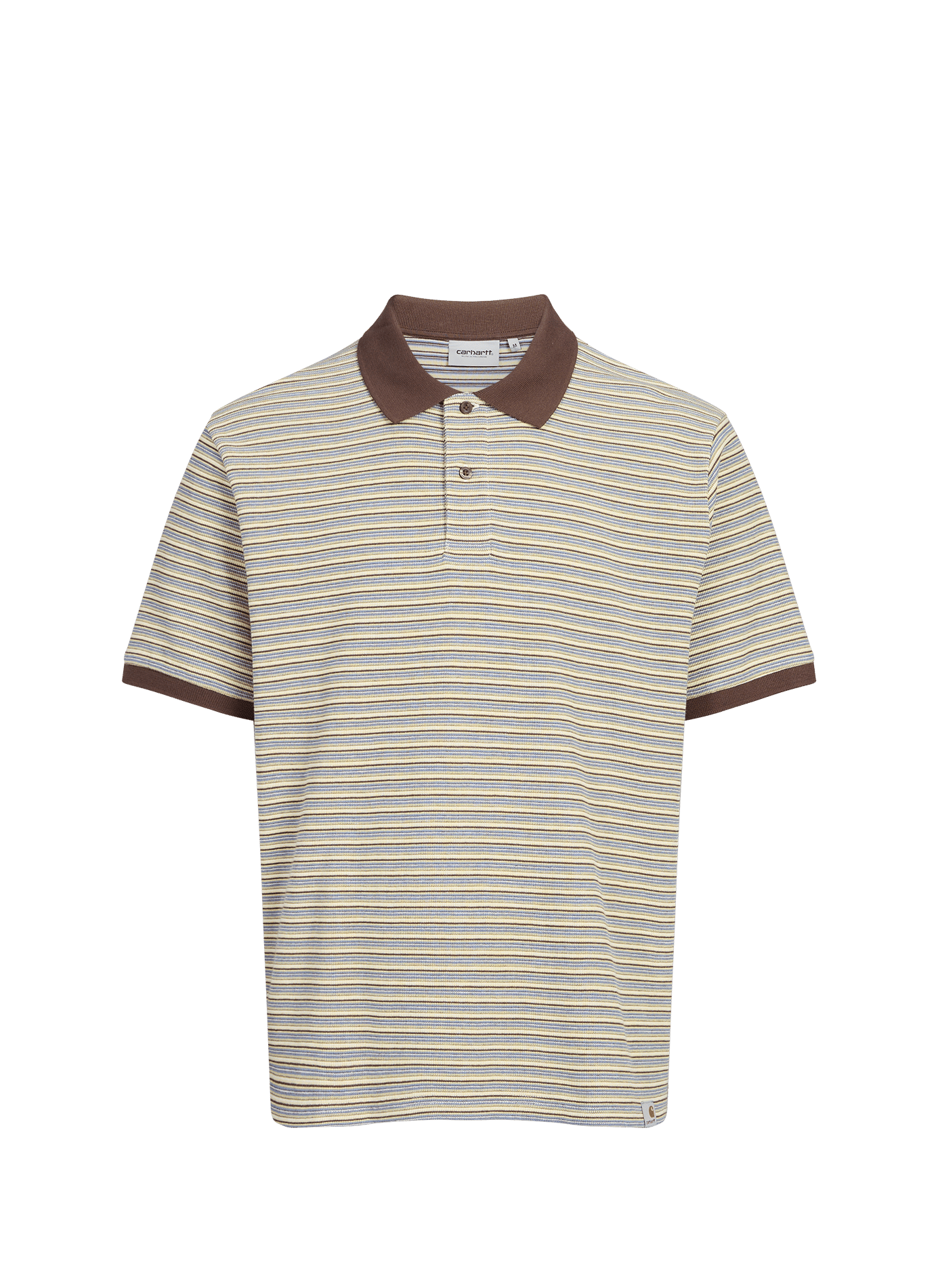 Short-sleeved striped cotton polo CARHARTT WIP Brown
