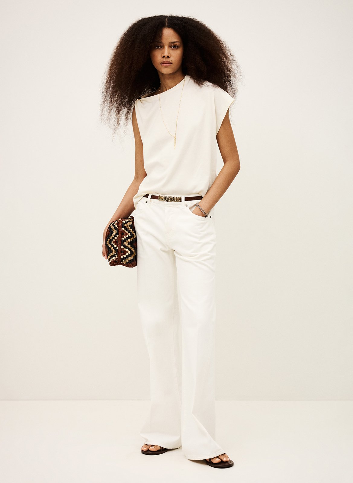 Tee-shirt col rond allia BA&SH Beige