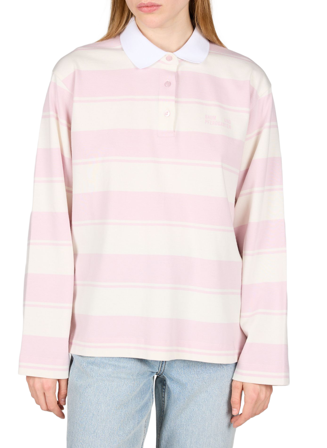 Long-sleeved striped polo BAUM UND PFERDGARTEN Pink
