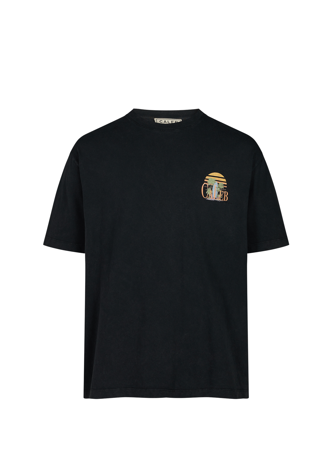 T-shirt imprimé à col rond en coton CALEB Gris