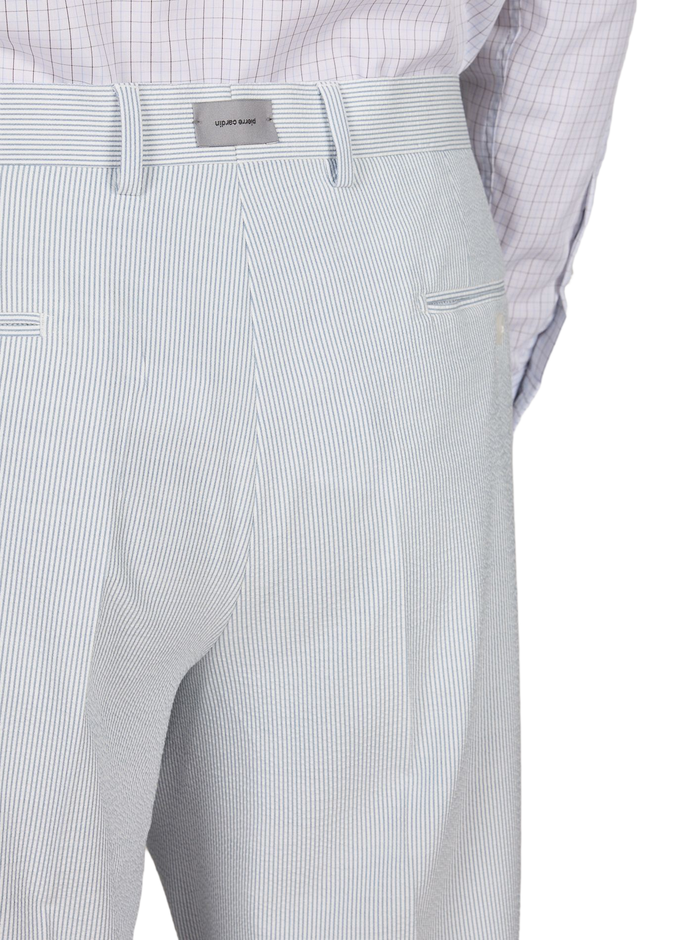 Pantaloni affusolati a righe e pieghe PIERRE CARDIN Blu