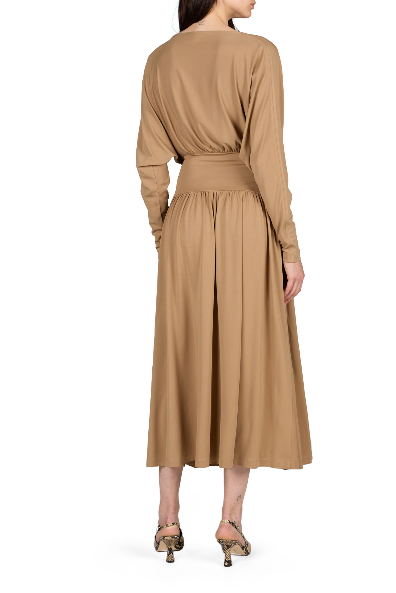 Robe manches longues à col bateau TOTEME Marron