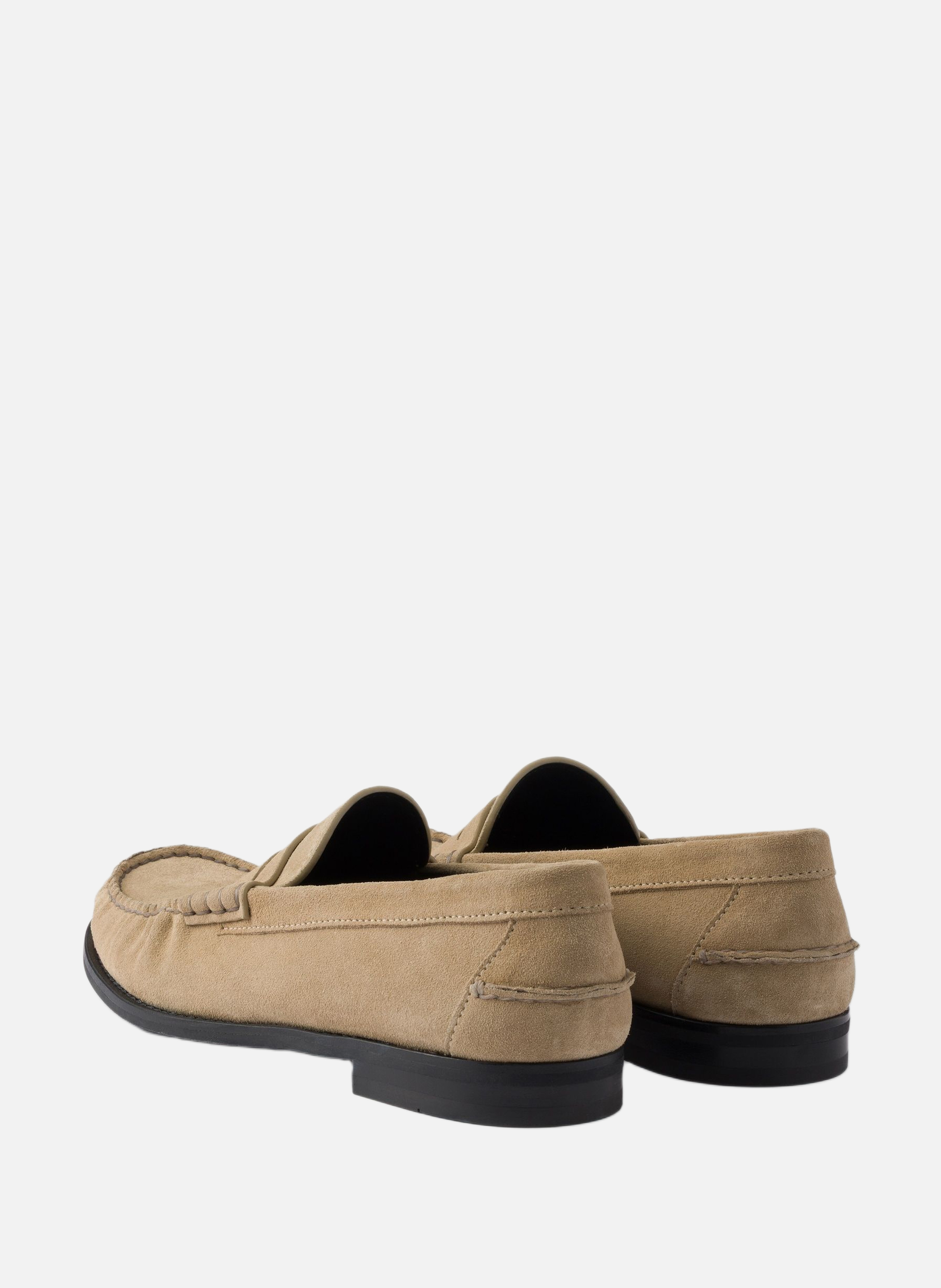 Mocassins en veau velours à l’effet vintage PRADA Beige