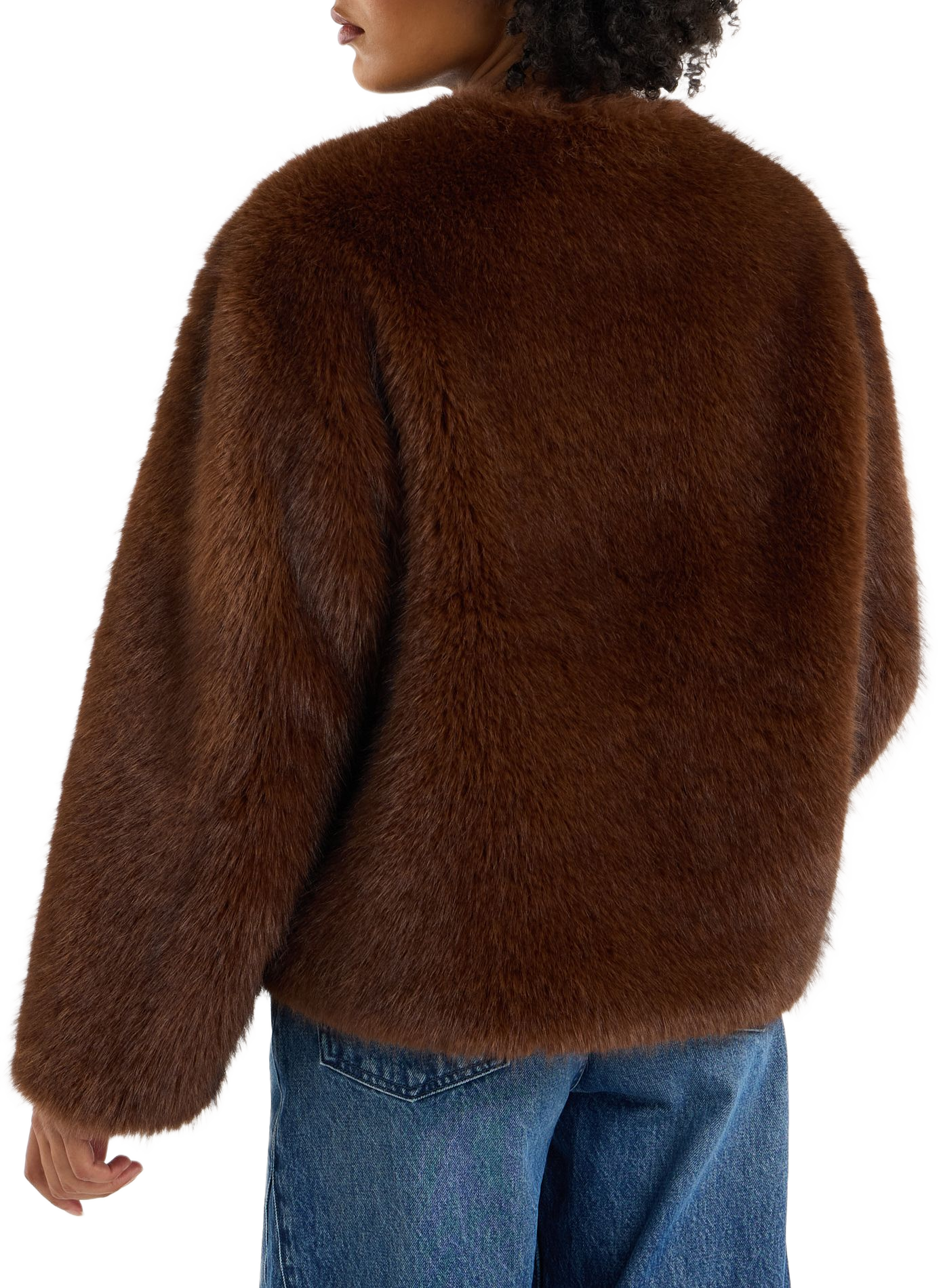 Round neck coat SAISON 1865 Brown