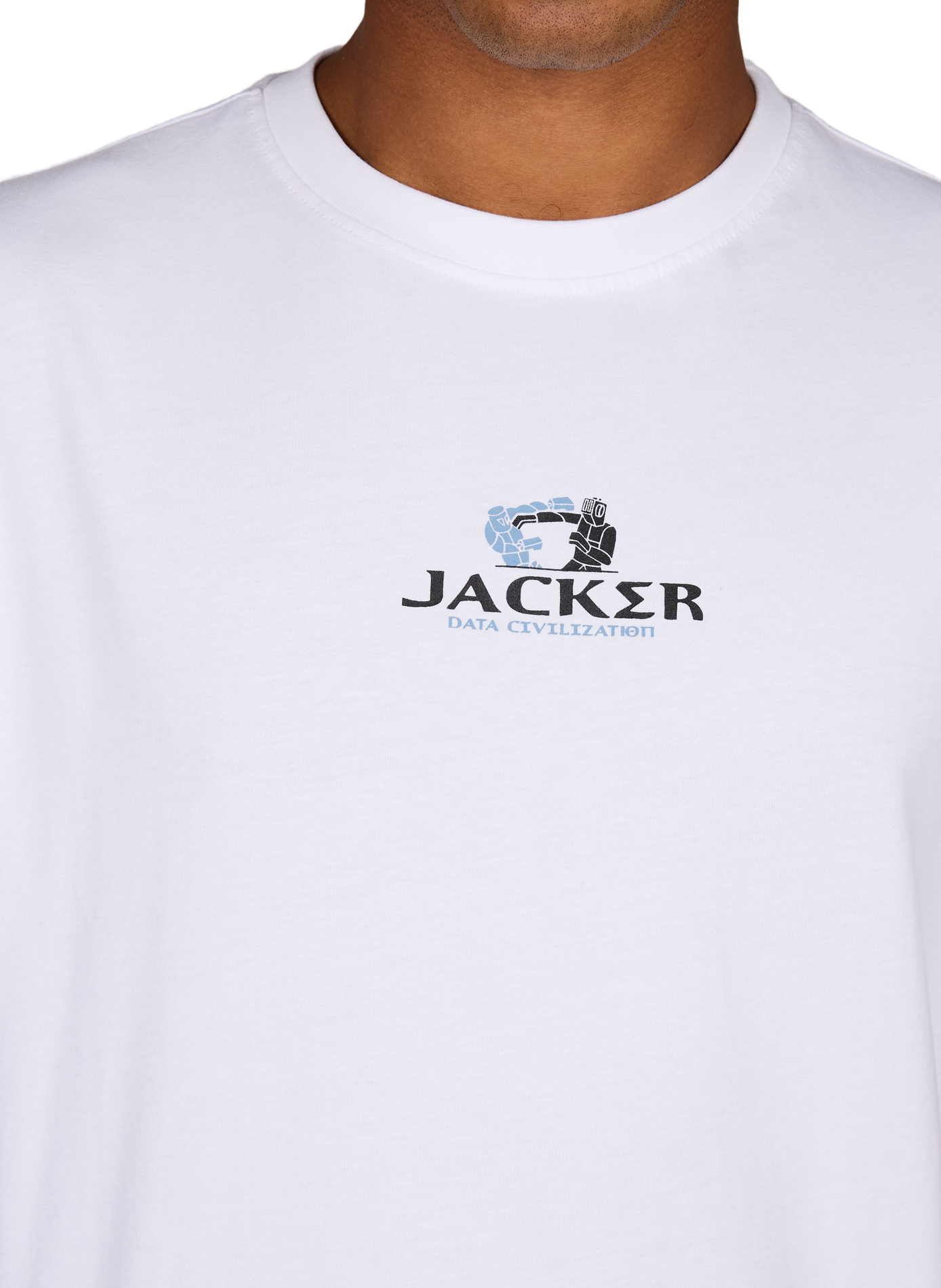Gerader Baumwoll-T-Shirt JACKER. Weiss