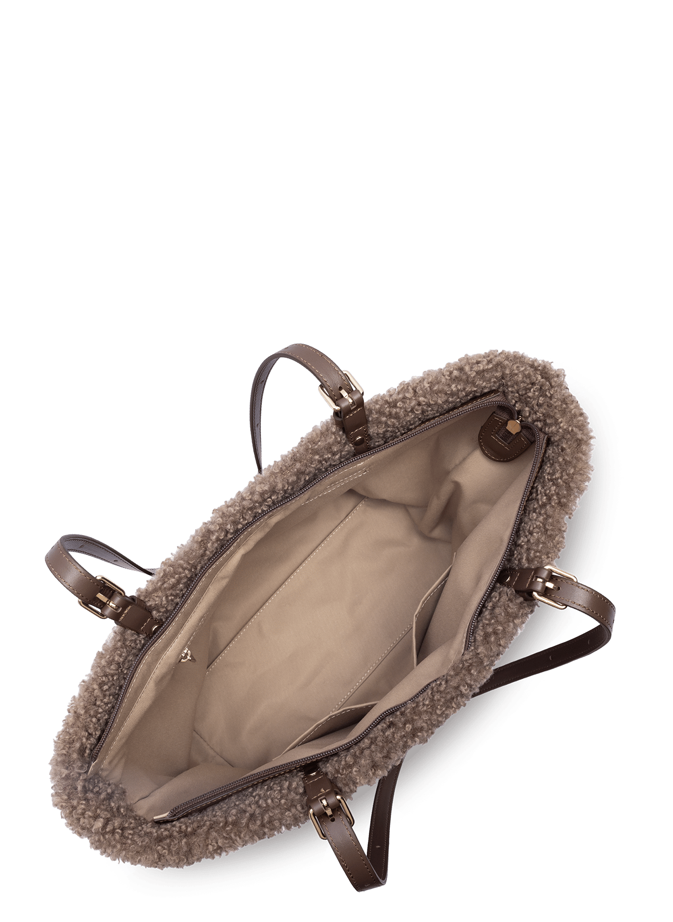 Sac cabas épaule - moumoute LANCASTER Marron
