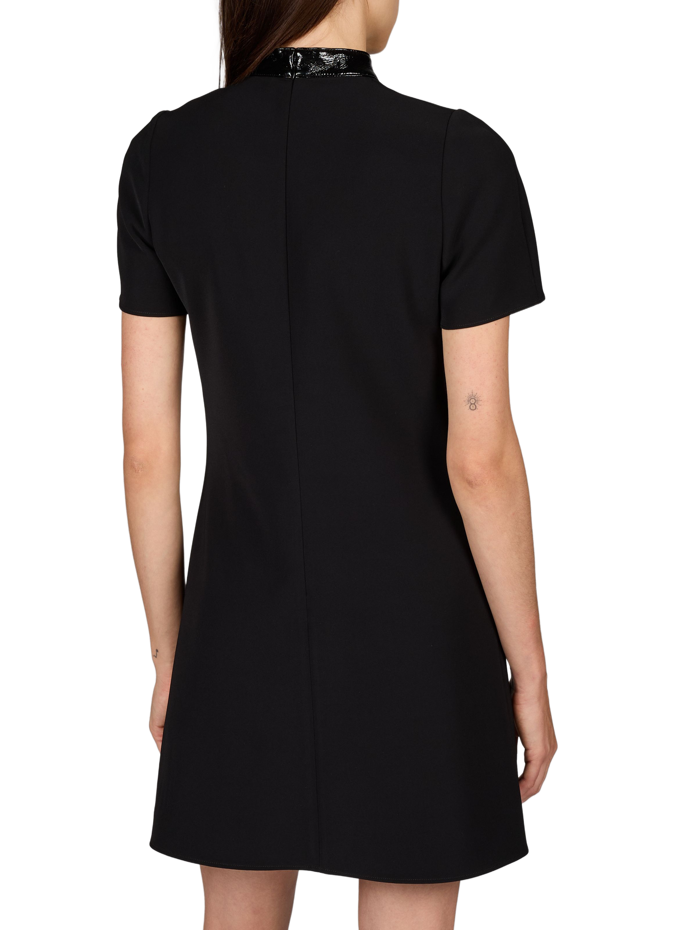 Short vinyl dress with collar COURRÈGES Black