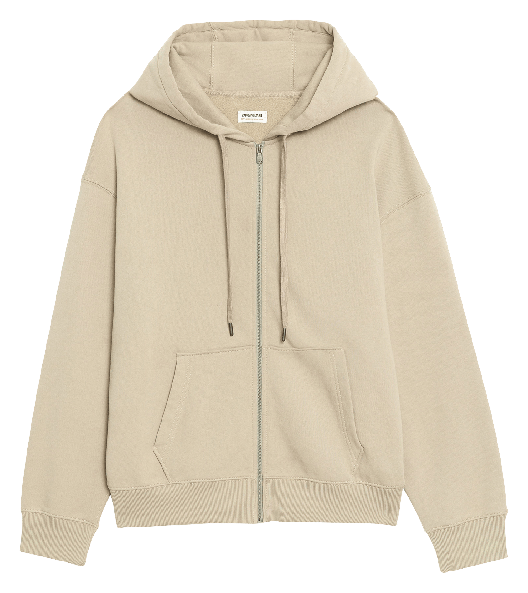 Sweat droit zippé en coton sweelo ZADIG&VOLTAIRE Beige