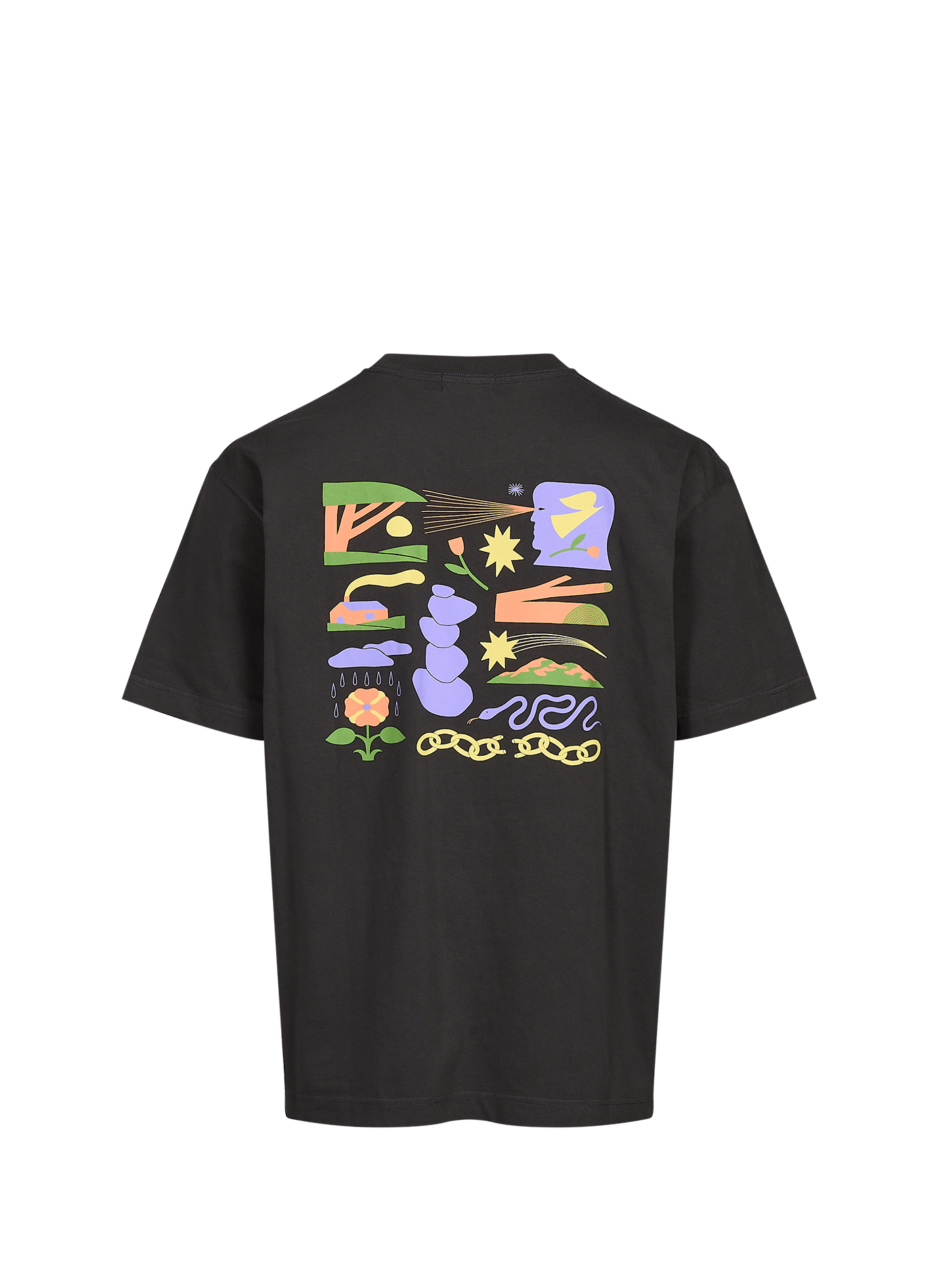 Straight T-shirt with chest embroidery OLOW Black