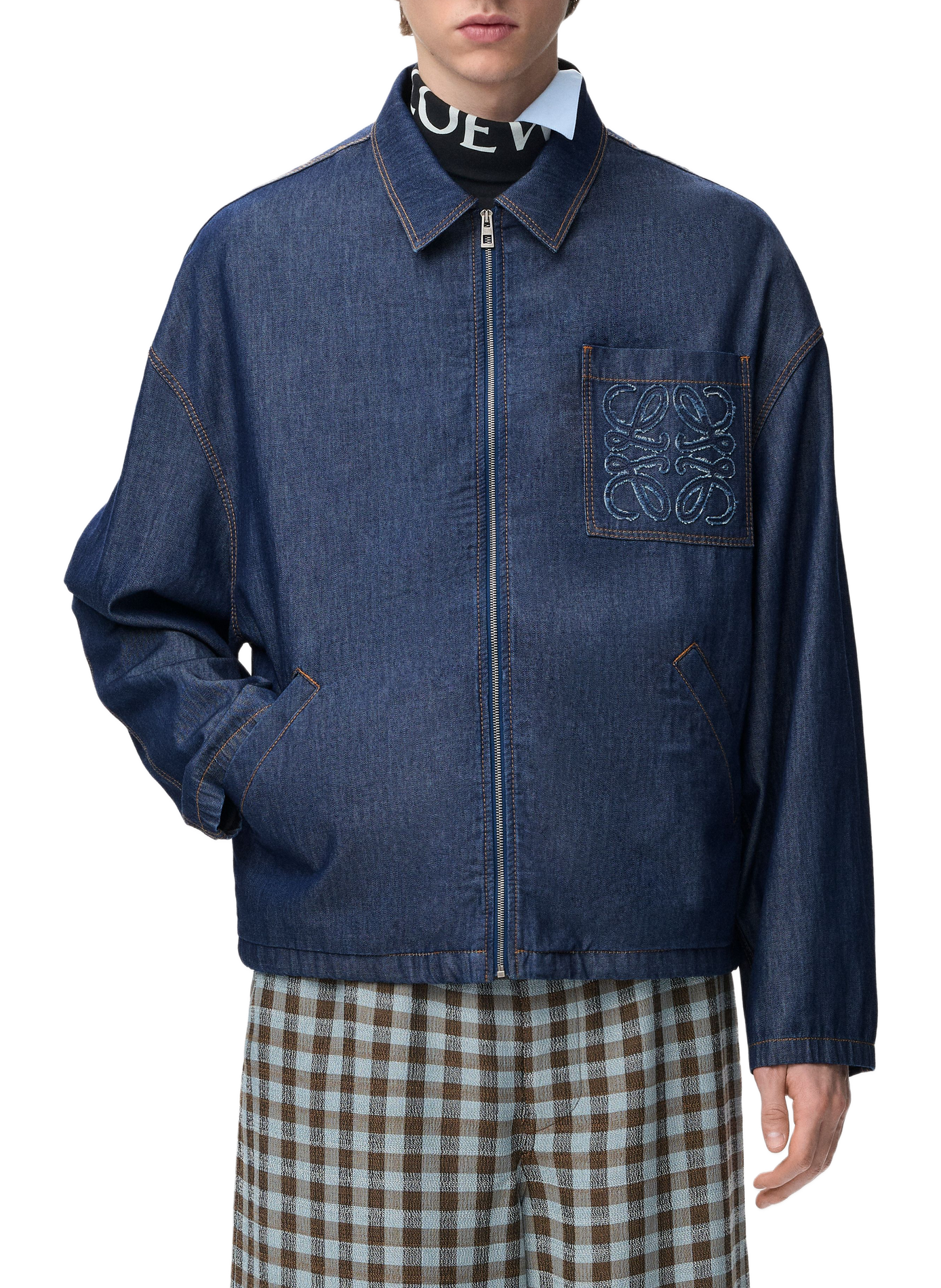 Zipped cotton jacket LOEWE Blue