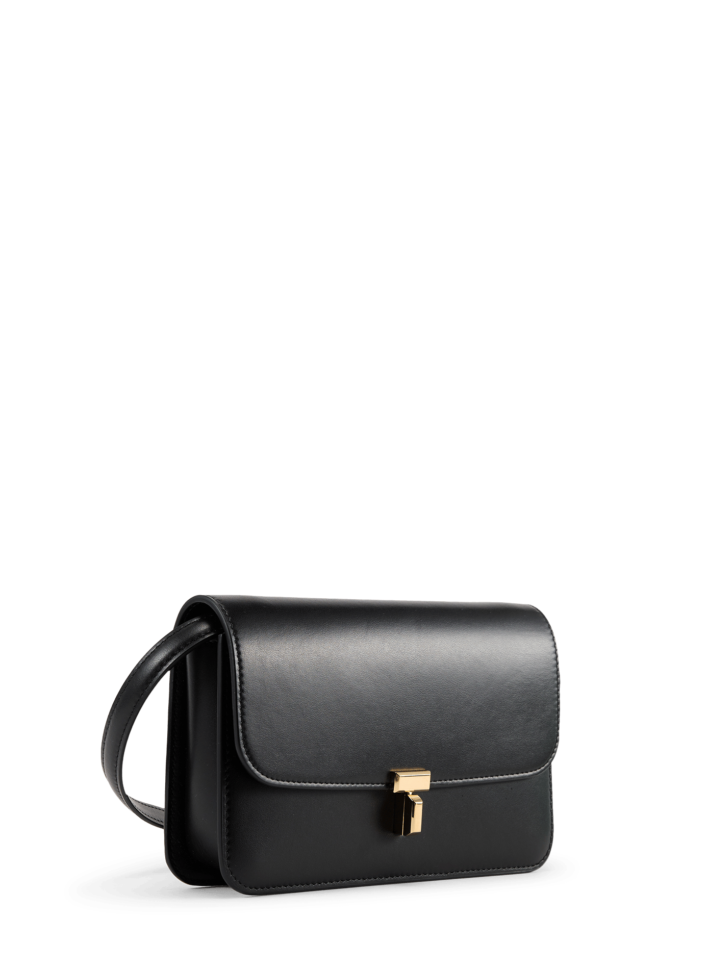 Sac à bandoulière texturé en cuir TOTEME Noir