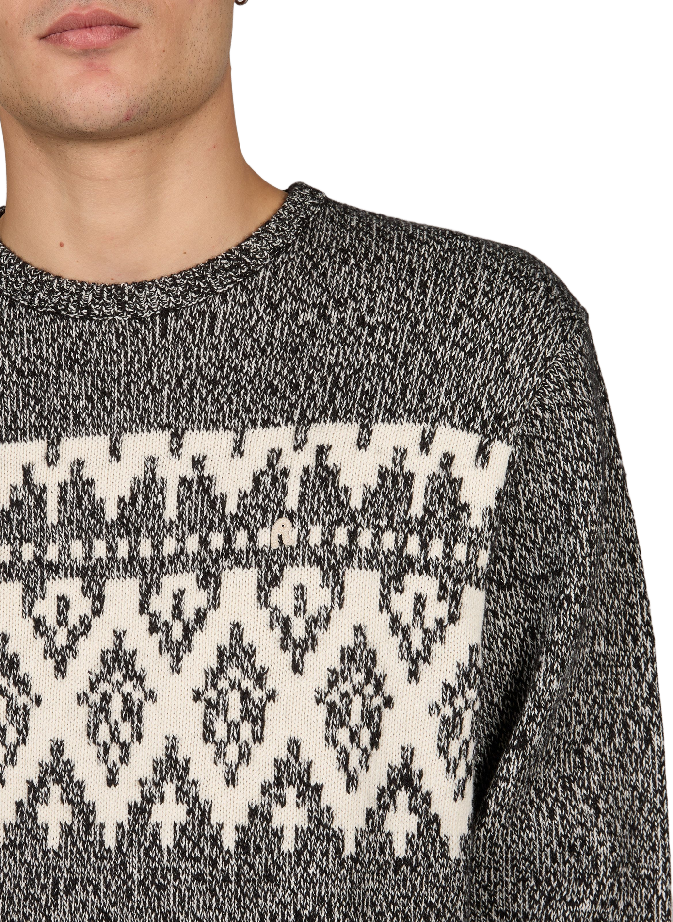 Gerader Pullover aus zweifarbigem Strick REPLAY Schwarz