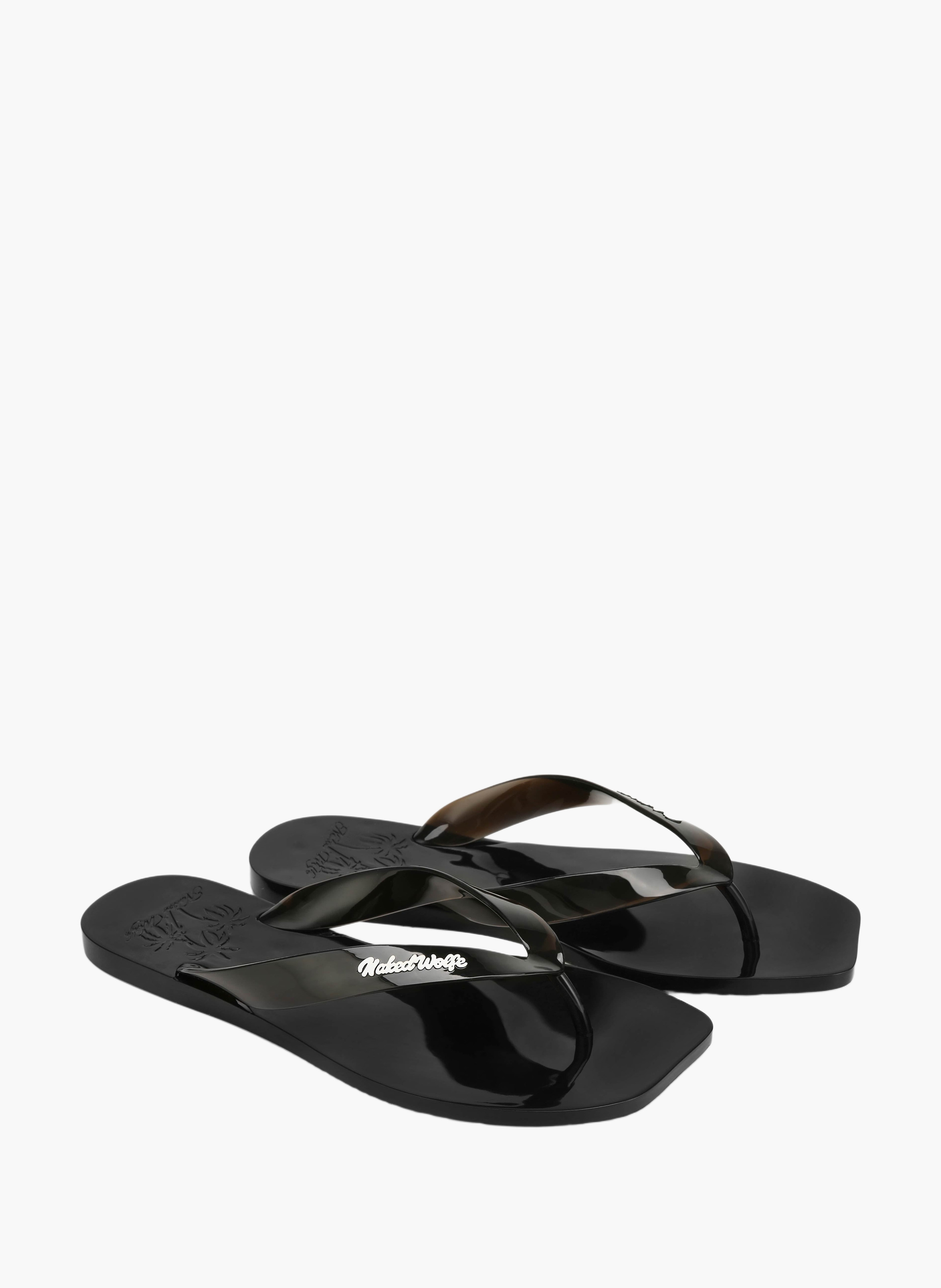 Jelly teenslippers The Surfing Thong NAKED WOLFE Zwart