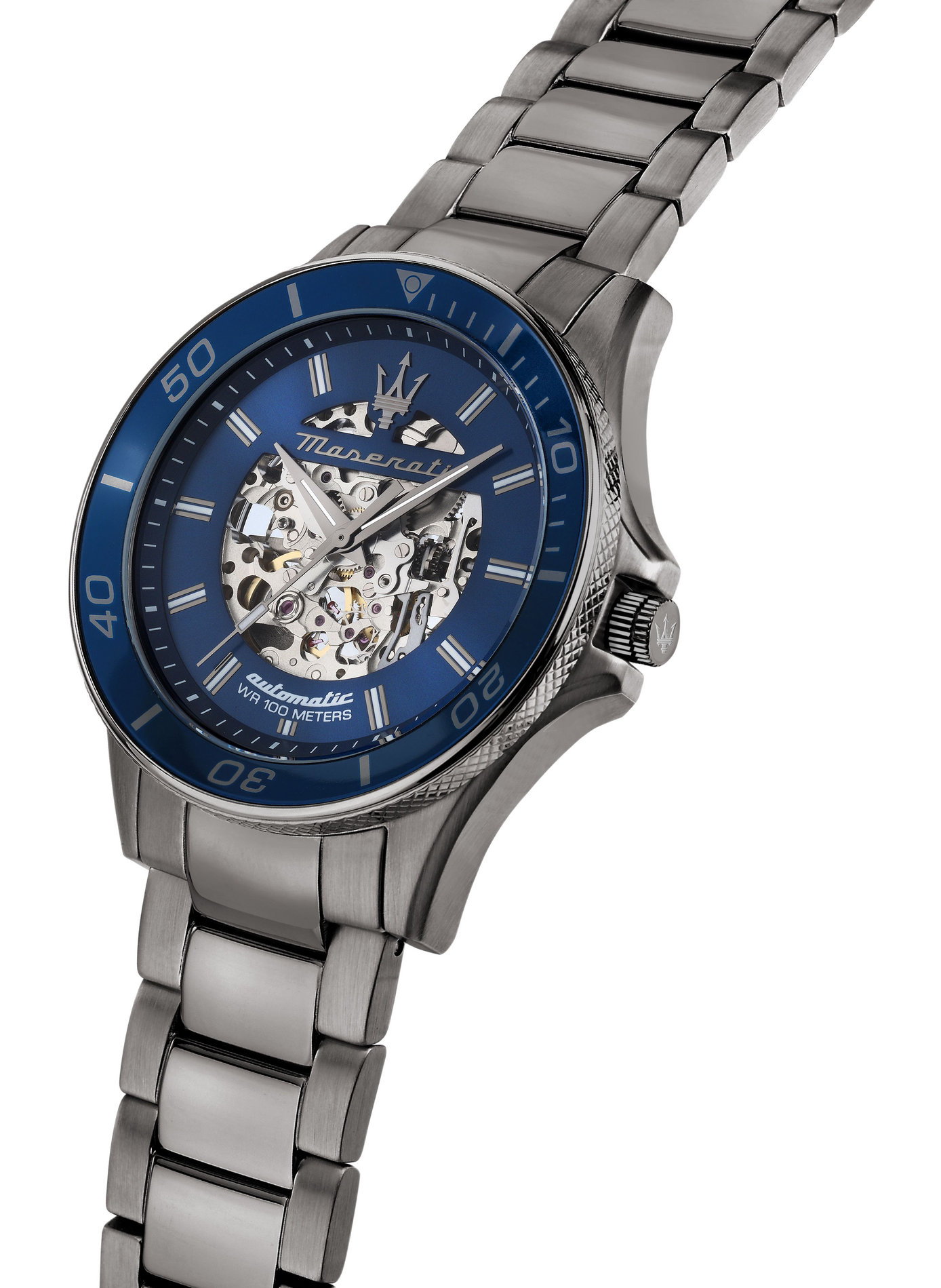 Montre automatique en acier inoxydable MASERATI Bleu