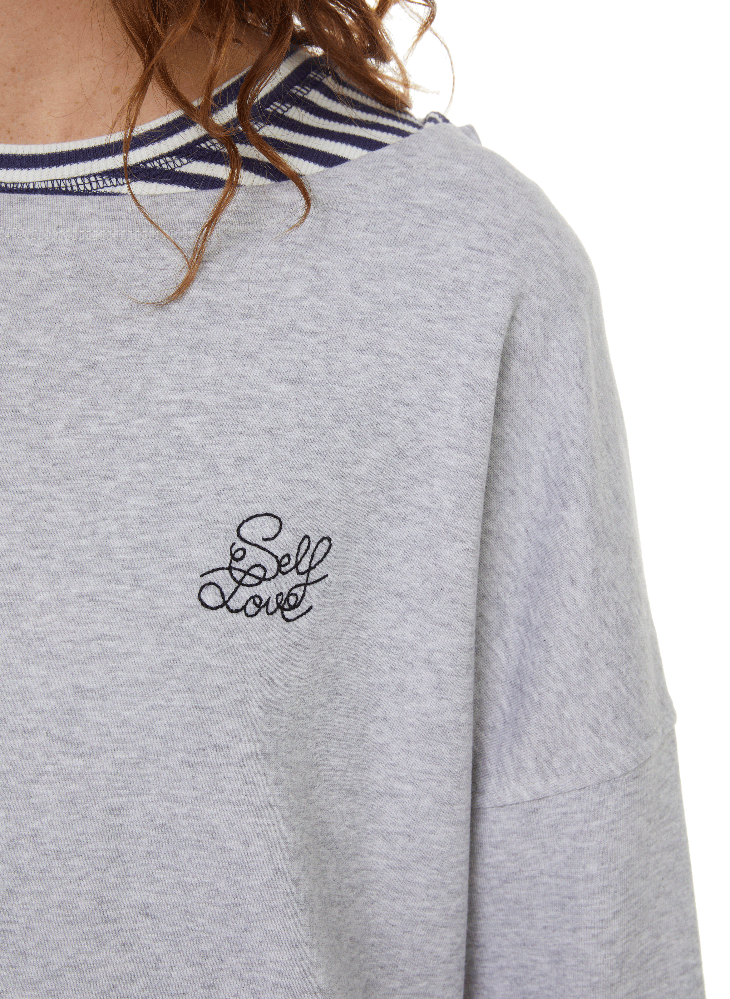 Sweatshirt Jossey Self love en coton MAISON LABICHE Gris