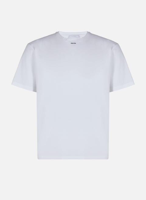 Straight stretch cotton T-shirt WhitePRADA 