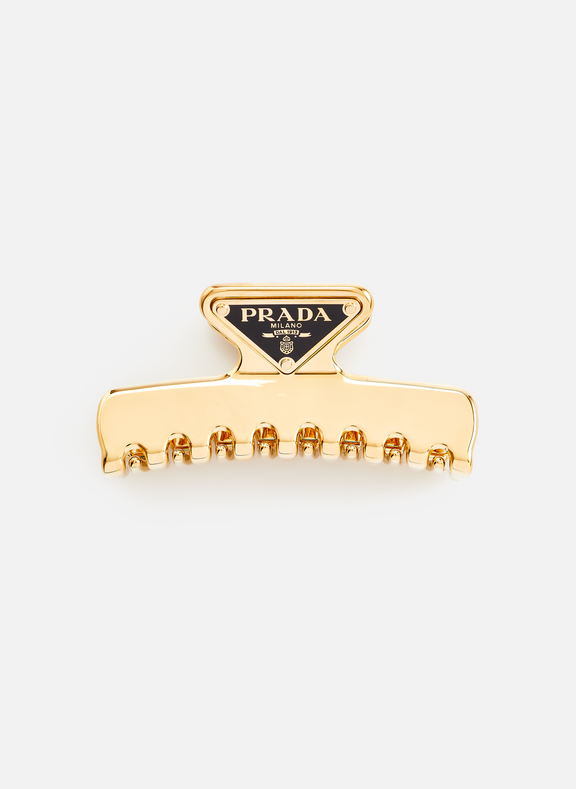 Logo Hair Clip in Gold - Prada