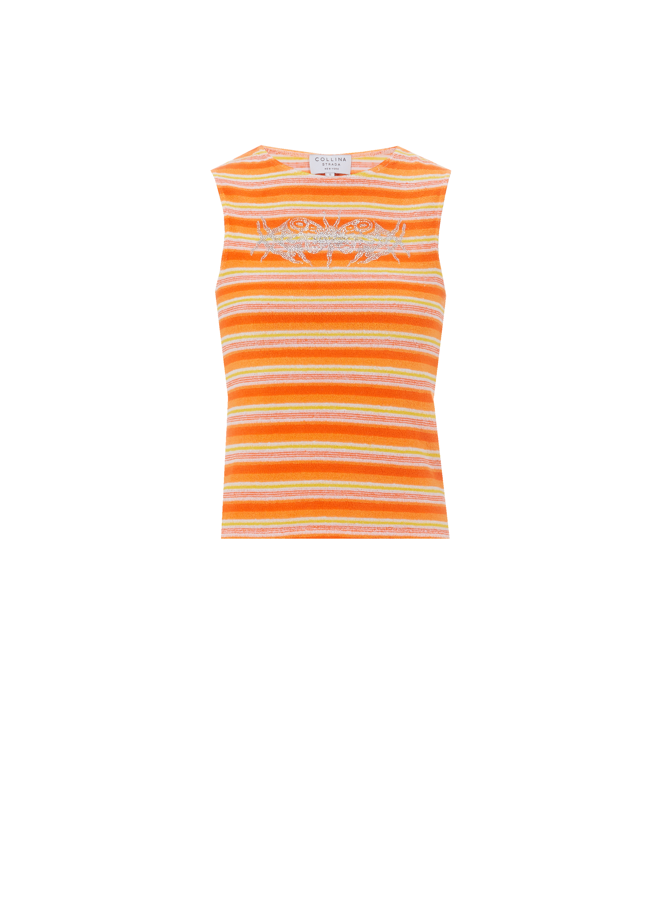 Top rayé à strass COLLINA STRADA Multicolore